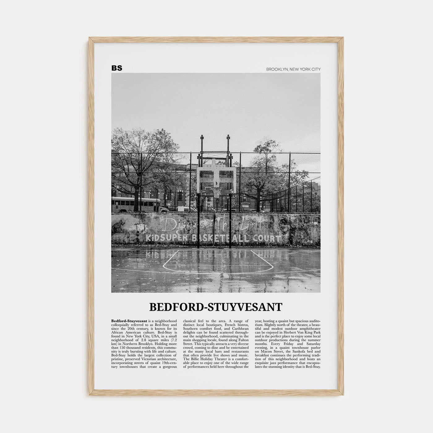 Bedford-Stuyvesant Travel B&W Poster
