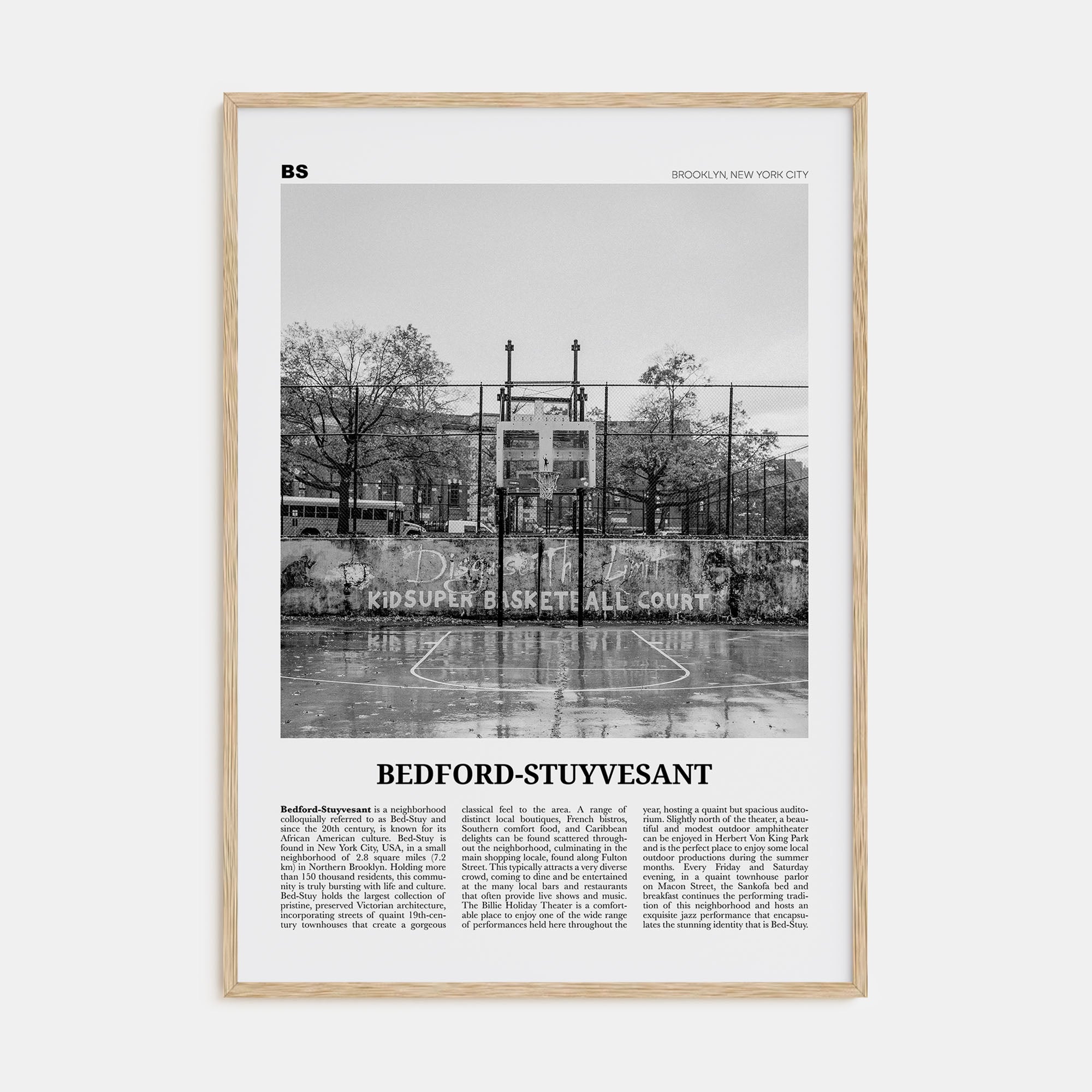 Bedford-Stuyvesant Travel B&W Poster