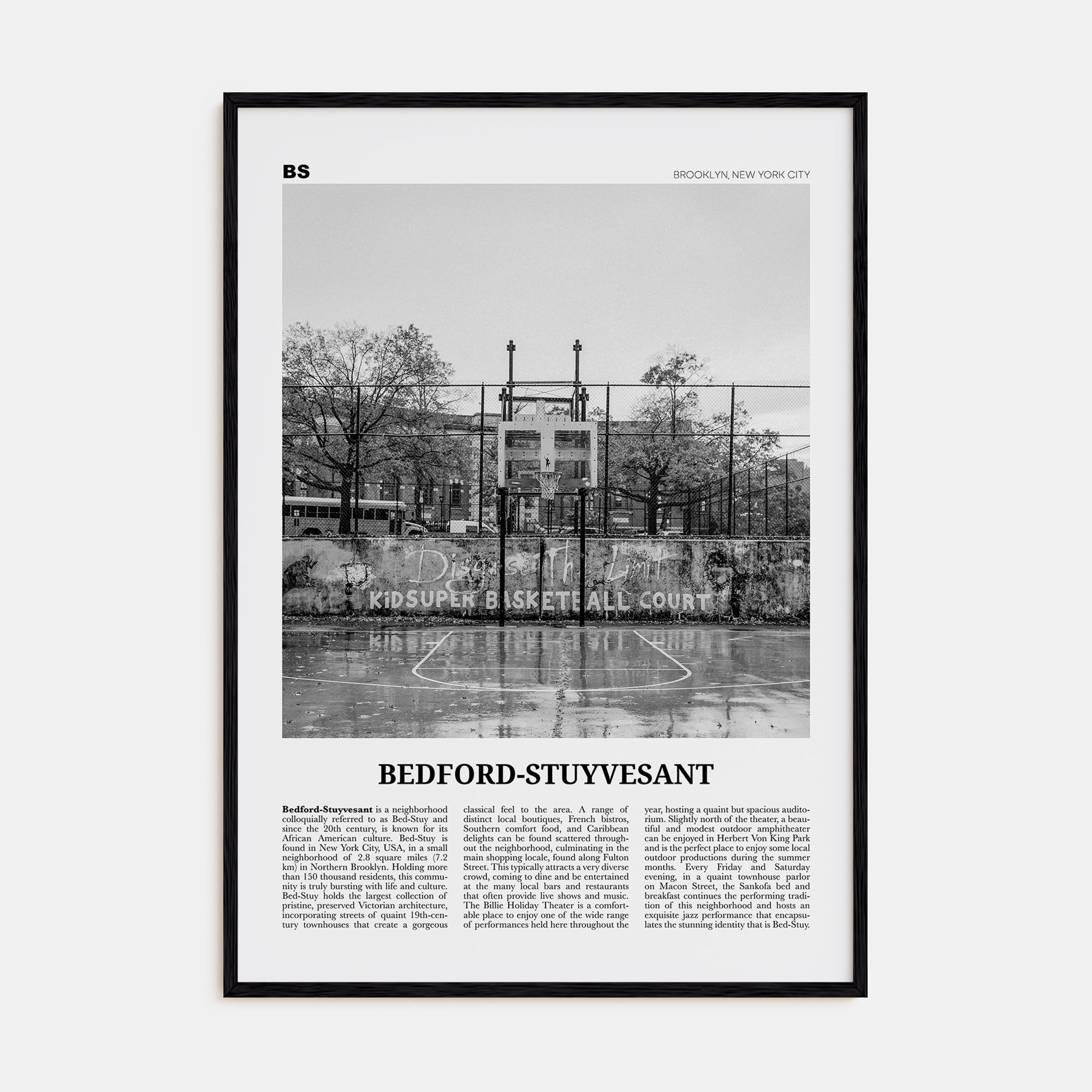 Bedford-Stuyvesant Travel B&W Poster