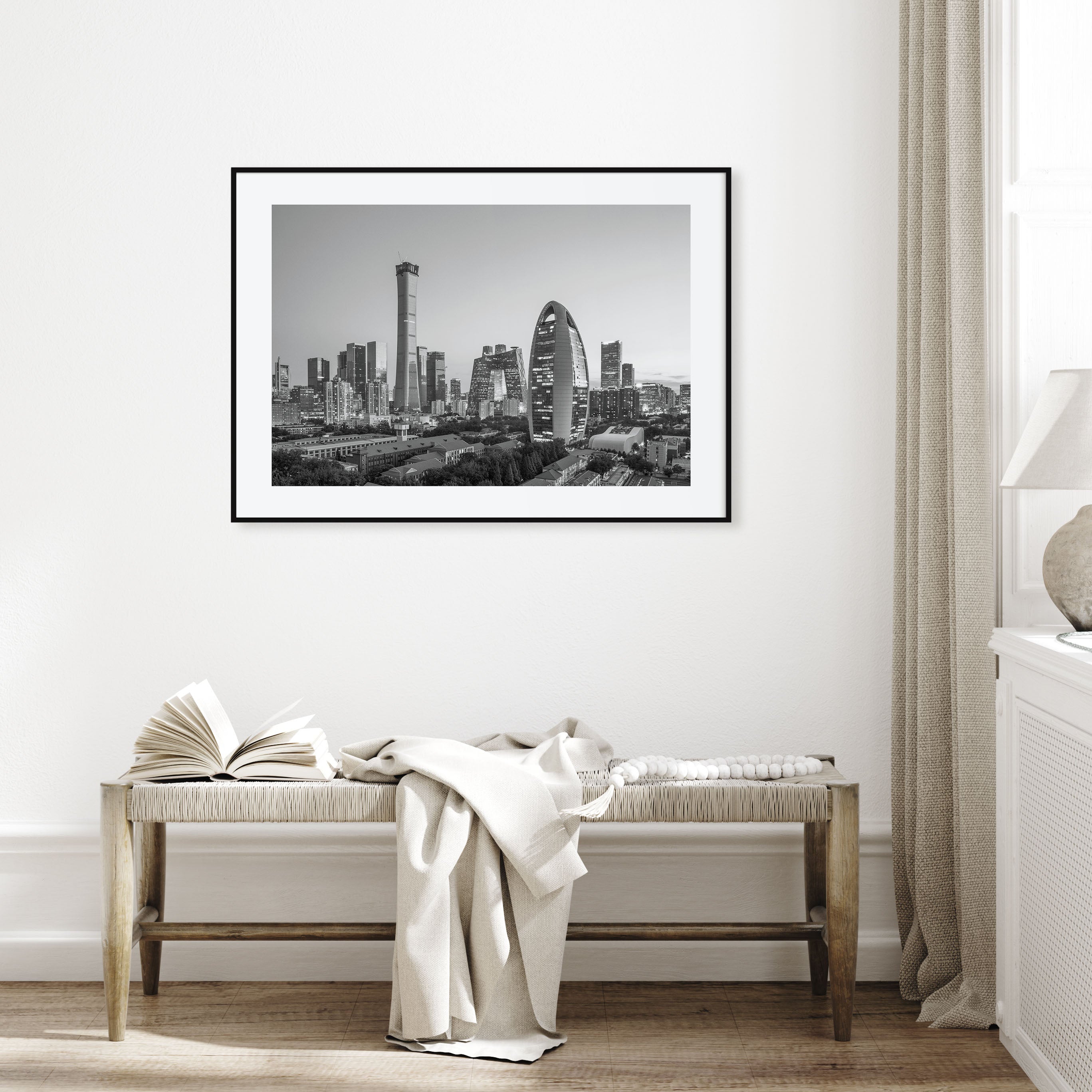 Beijing Landscape B&W Poster