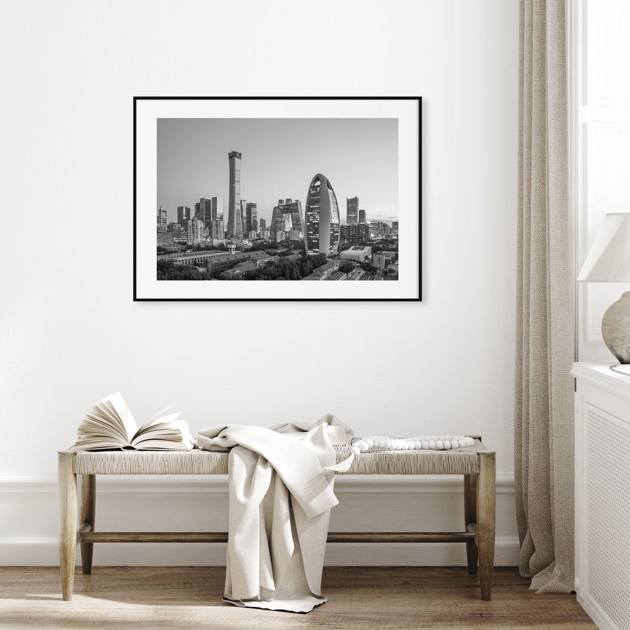 Beijing Landscape B&W Poster