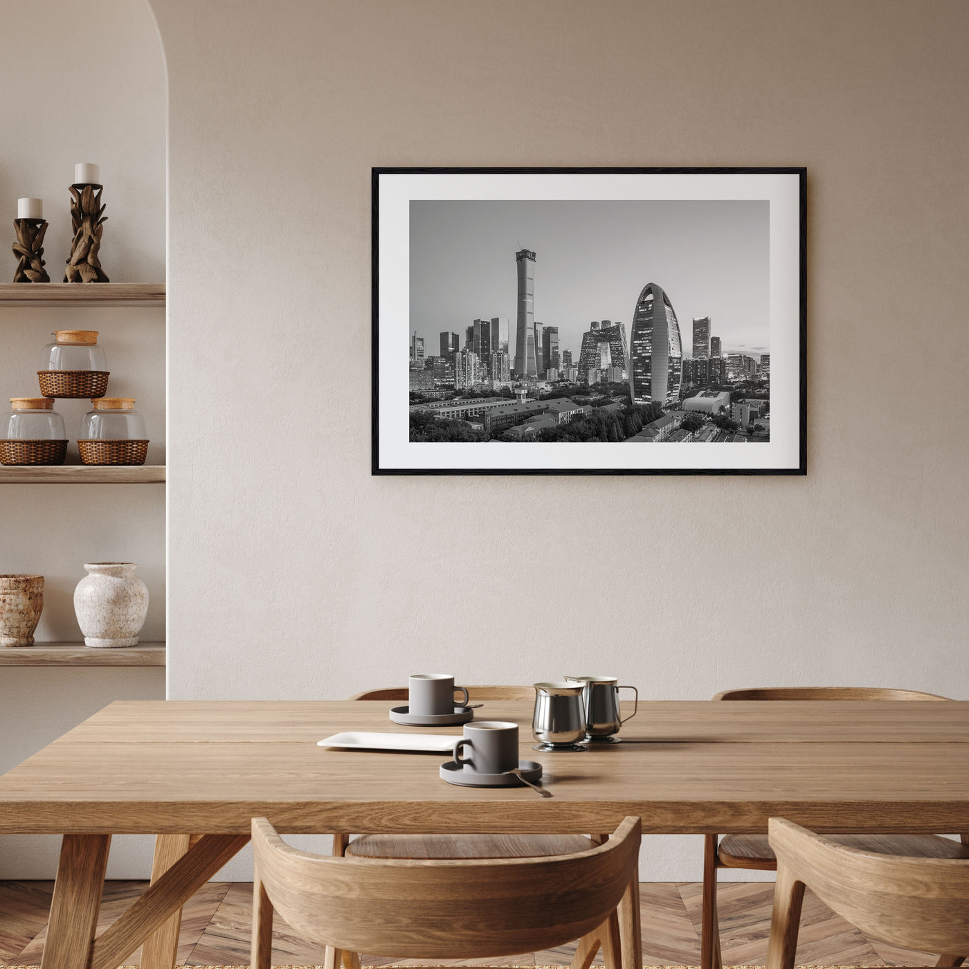 Beijing Landscape B&W Poster