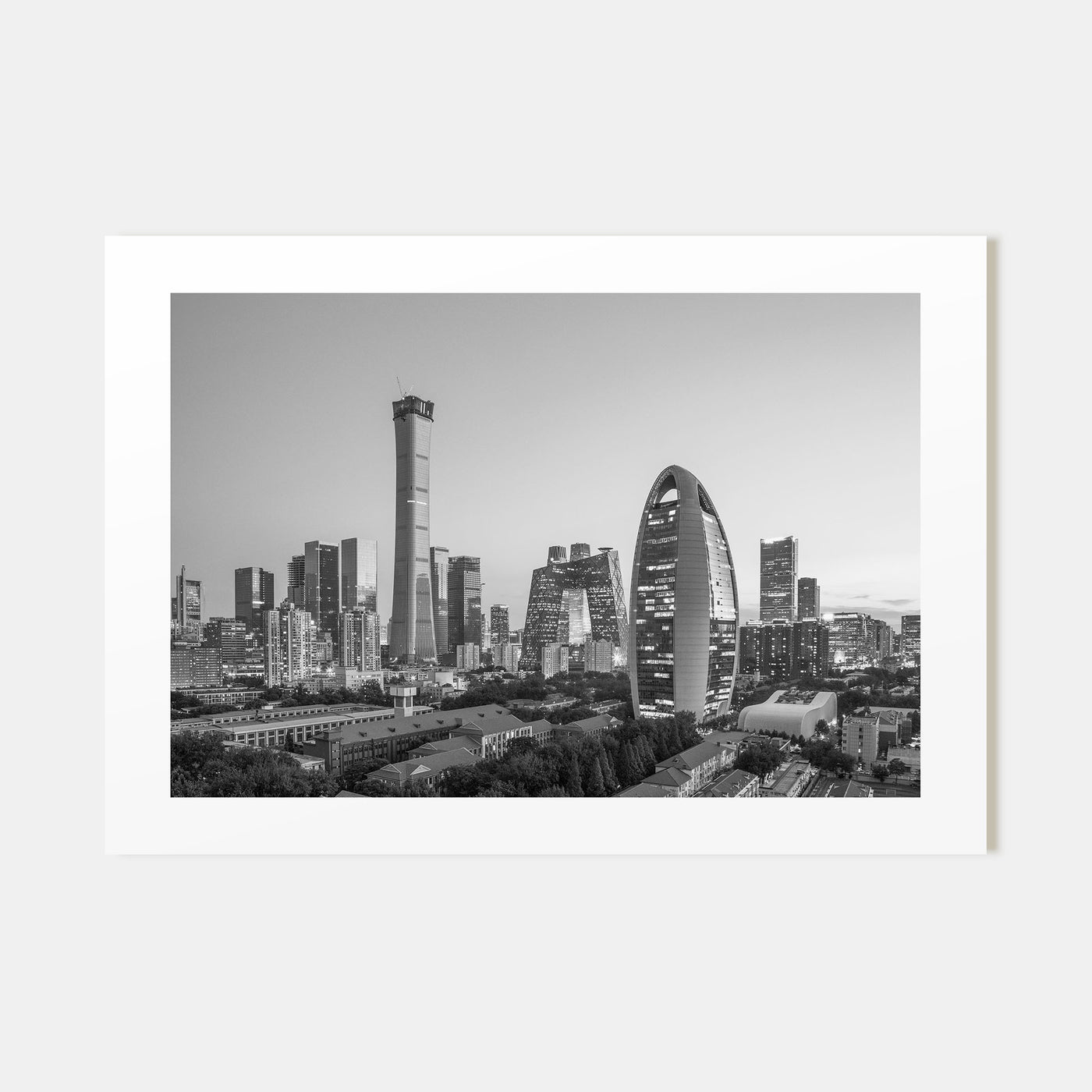 Beijing Landscape B&W Poster
