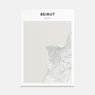 Beirut Map Portrait Poster