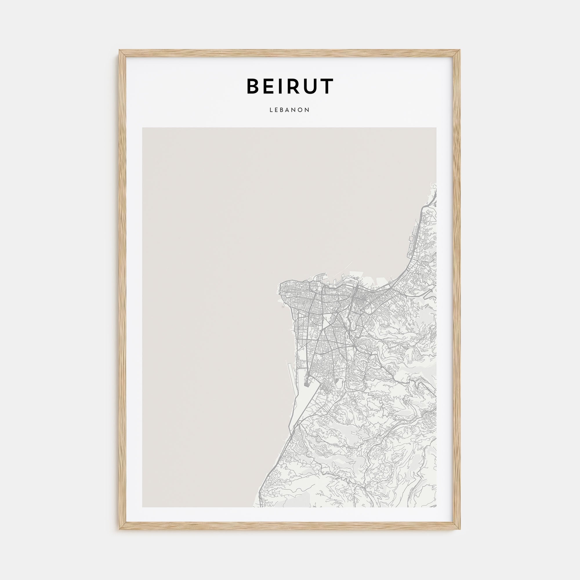 Beirut Map Portrait Poster