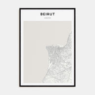 Beirut Map Portrait Poster