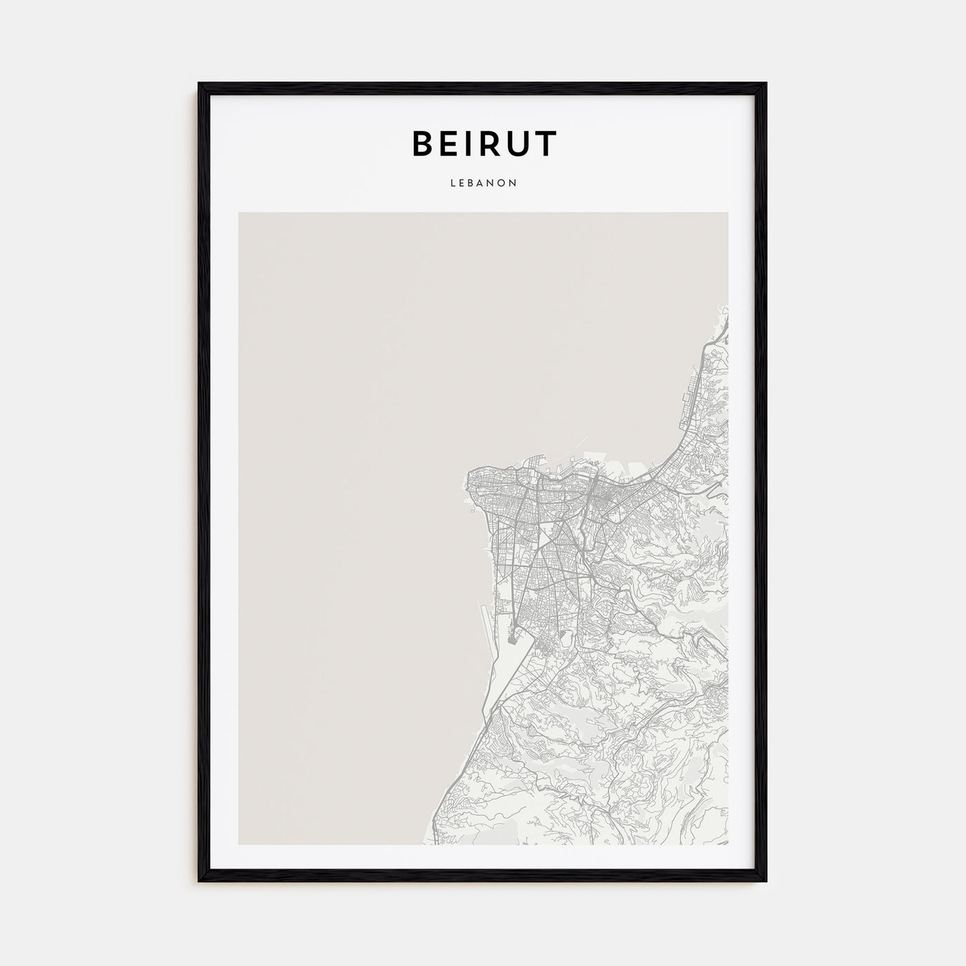 Beirut Map Portrait Poster