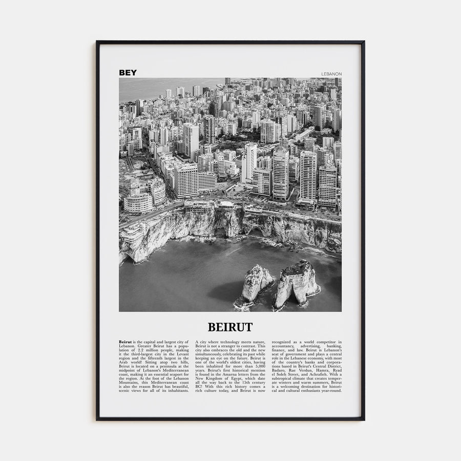 Beirut Travel B&W No 1 Poster