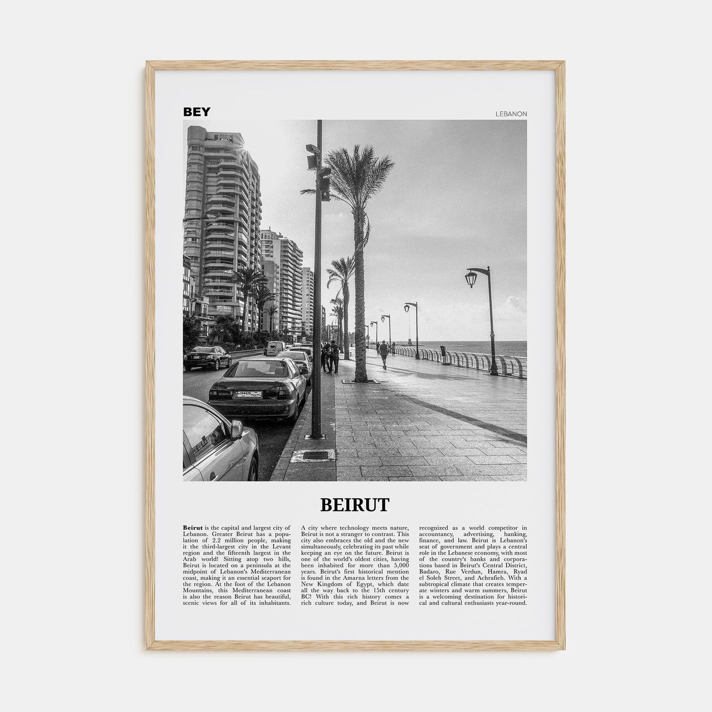Beirut Travel B&W No 2 Poster