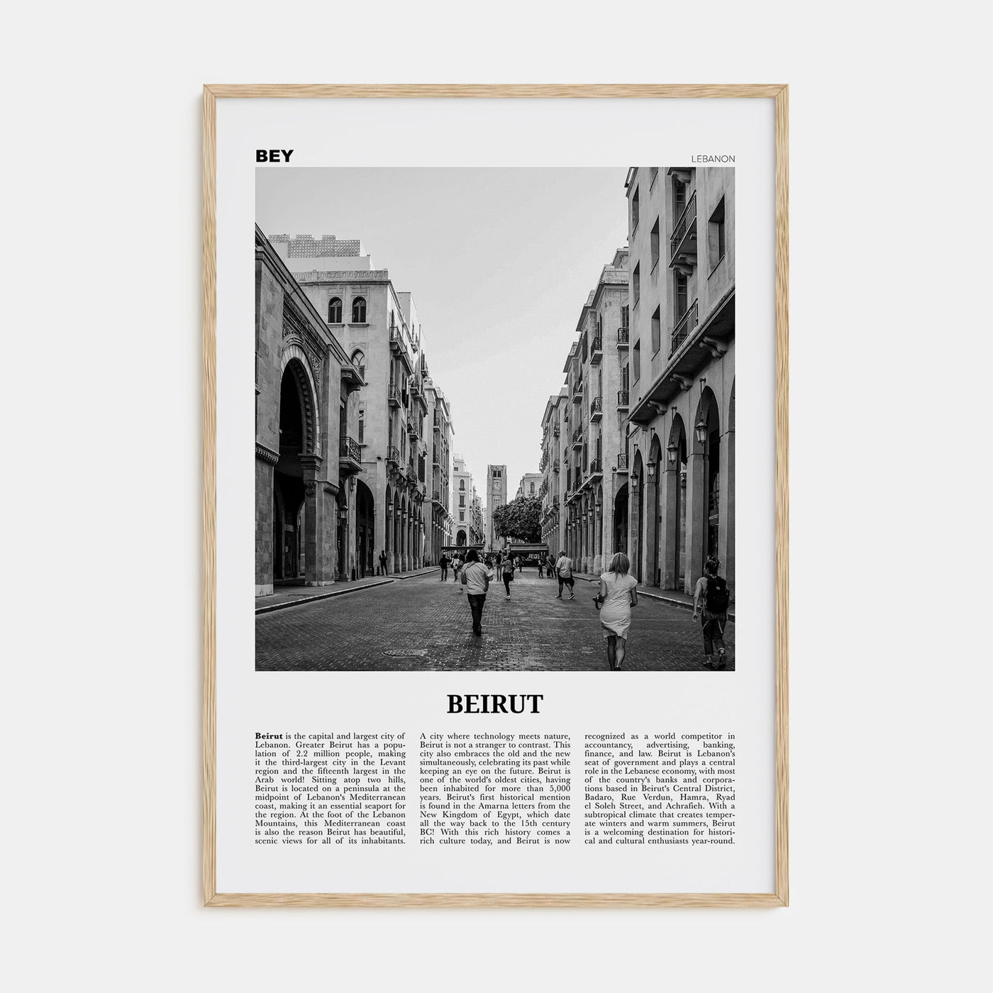 Beirut Travel B&W No 3 Poster