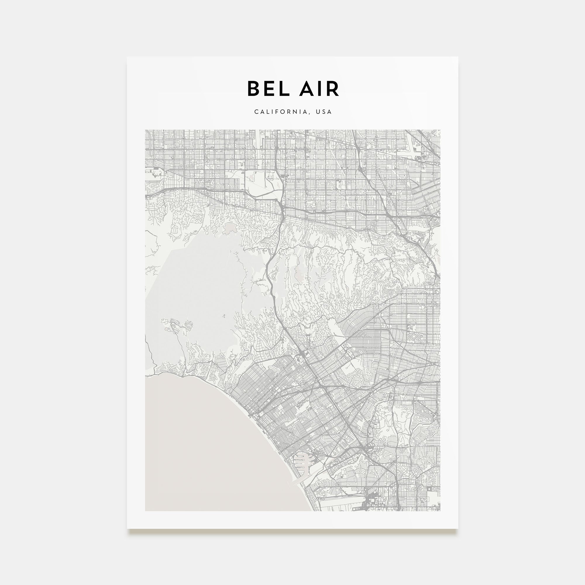 Bel Air Map Portrait Poster
