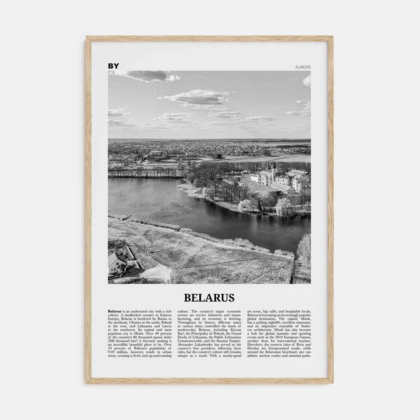 Belarus Travel B&W Poster