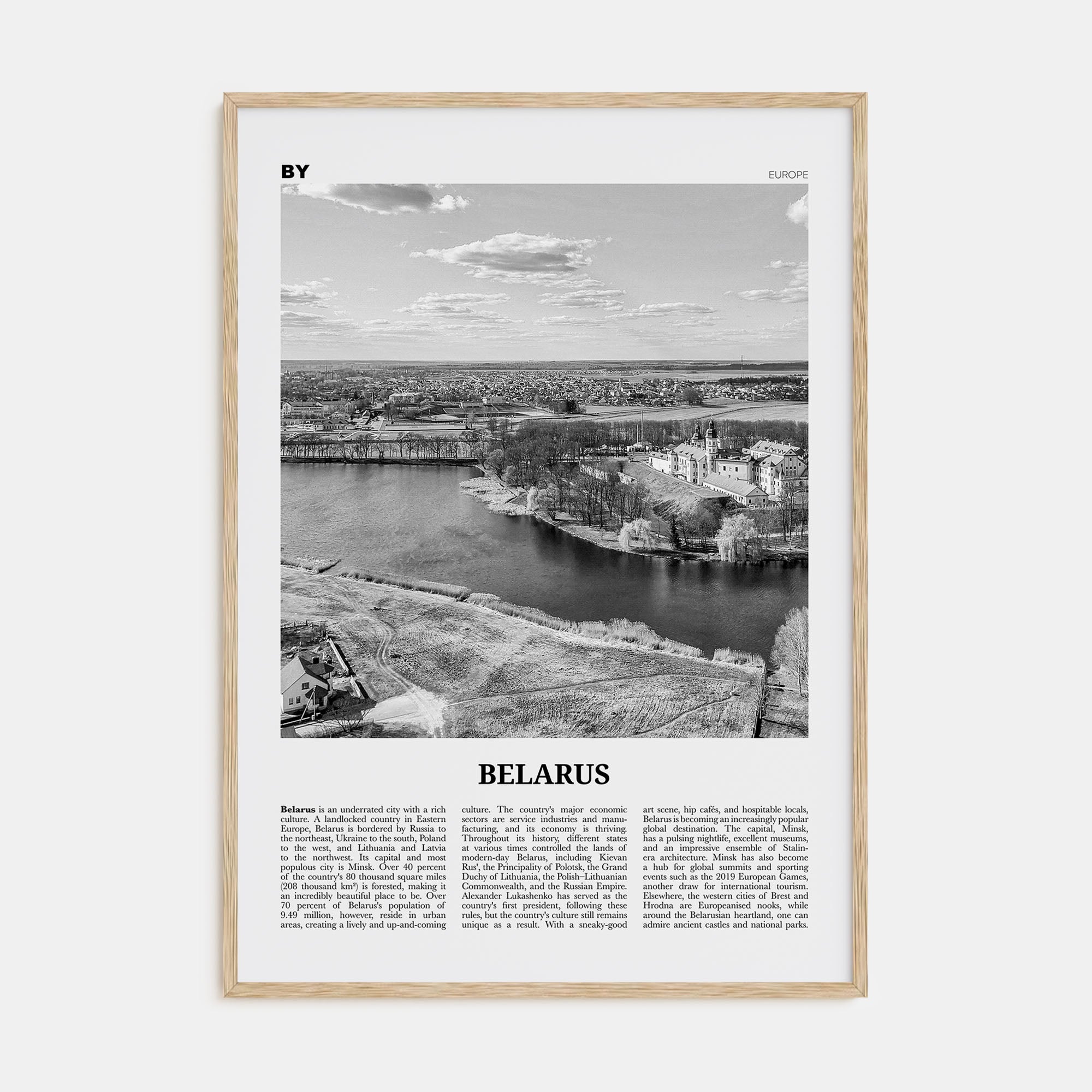 Belarus Travel B&W Poster