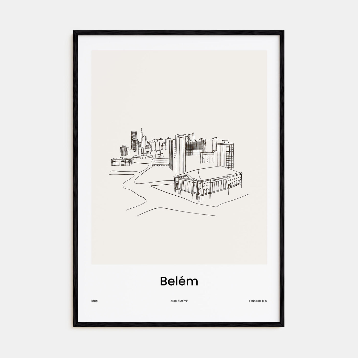 Belém Drawn Poster
