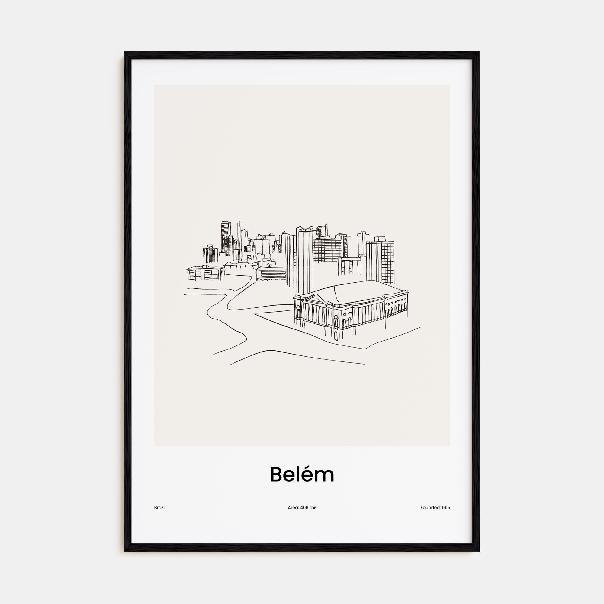 Belém Drawn Poster