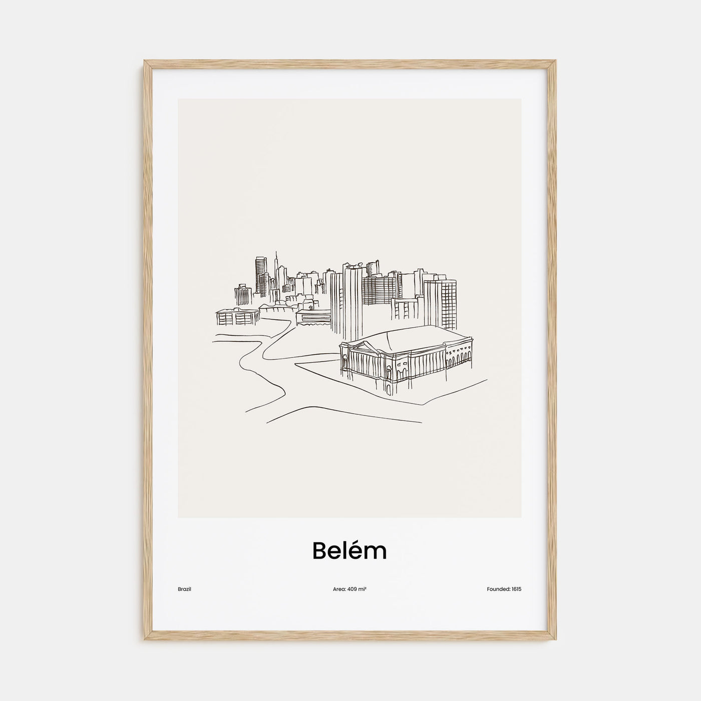 Belém Drawn Poster