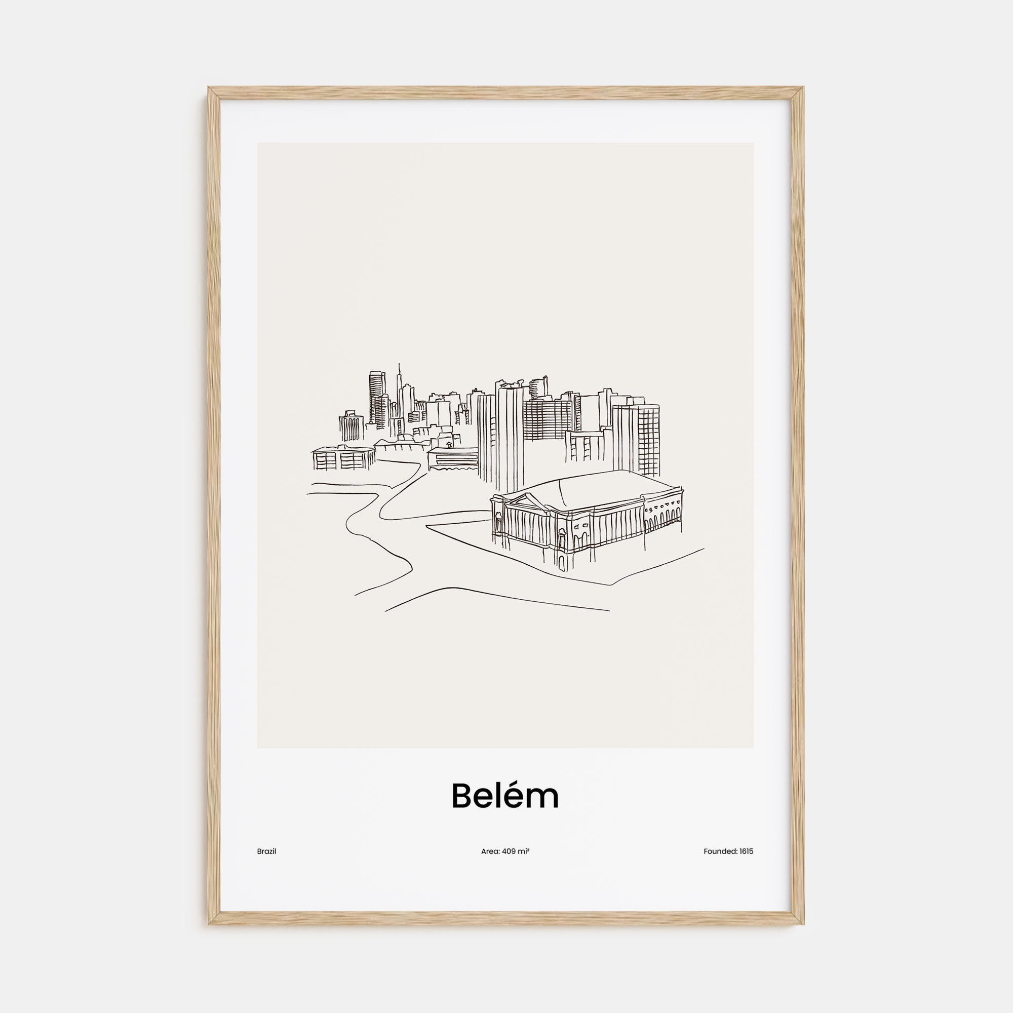 Belém Drawn Poster