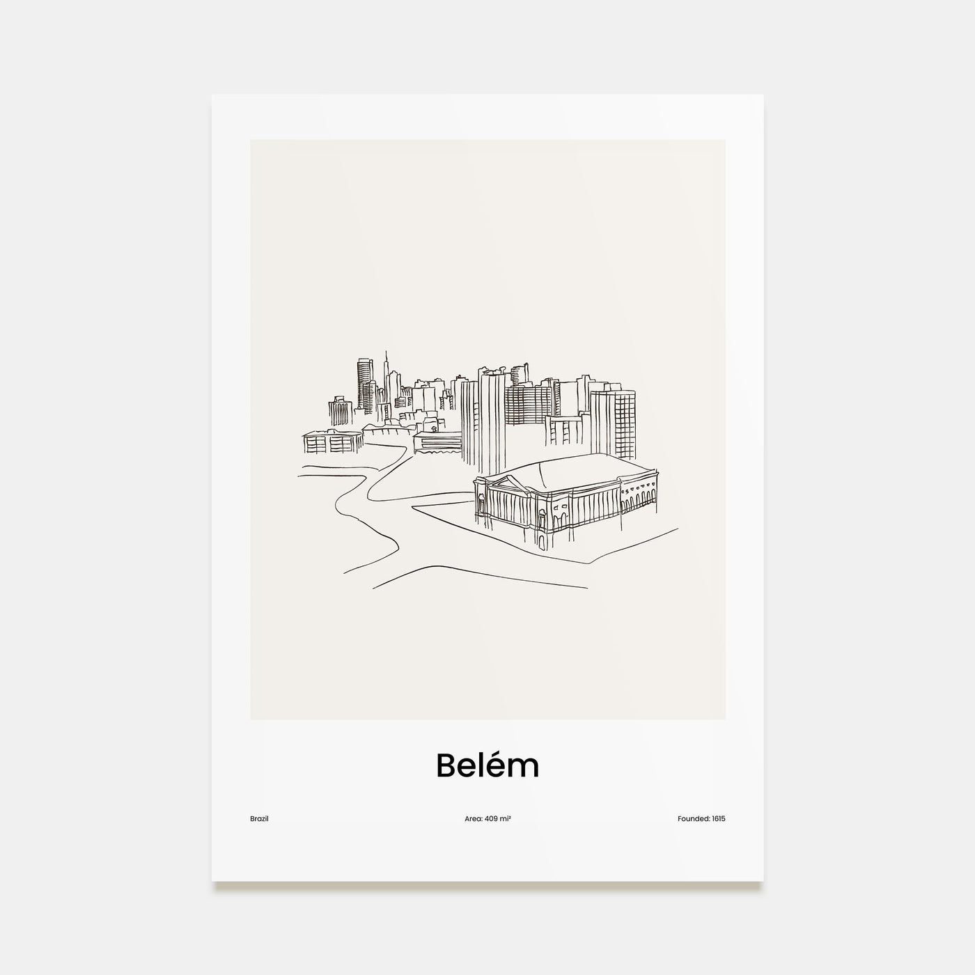 Belém Drawn Poster