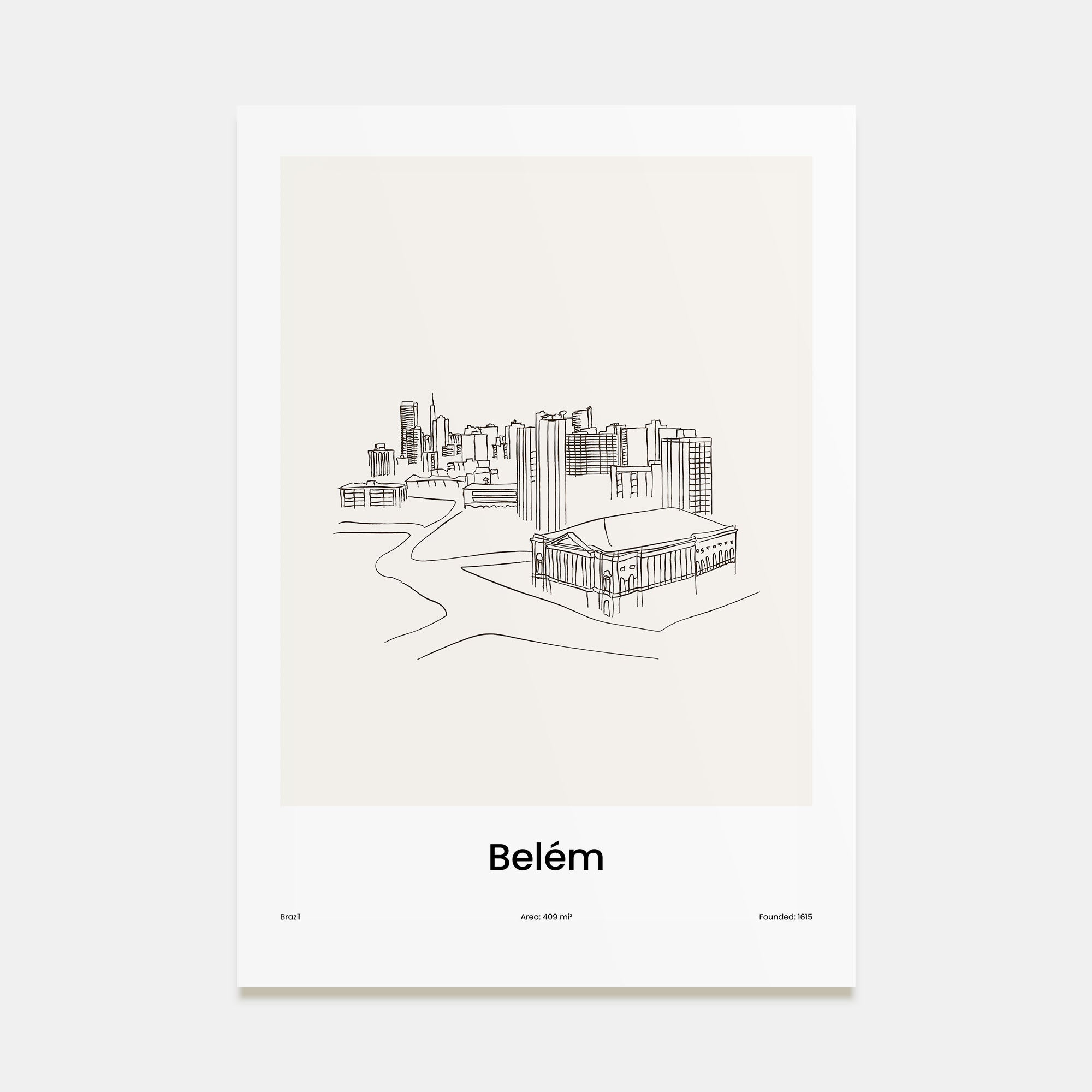 Belém Drawn Poster
