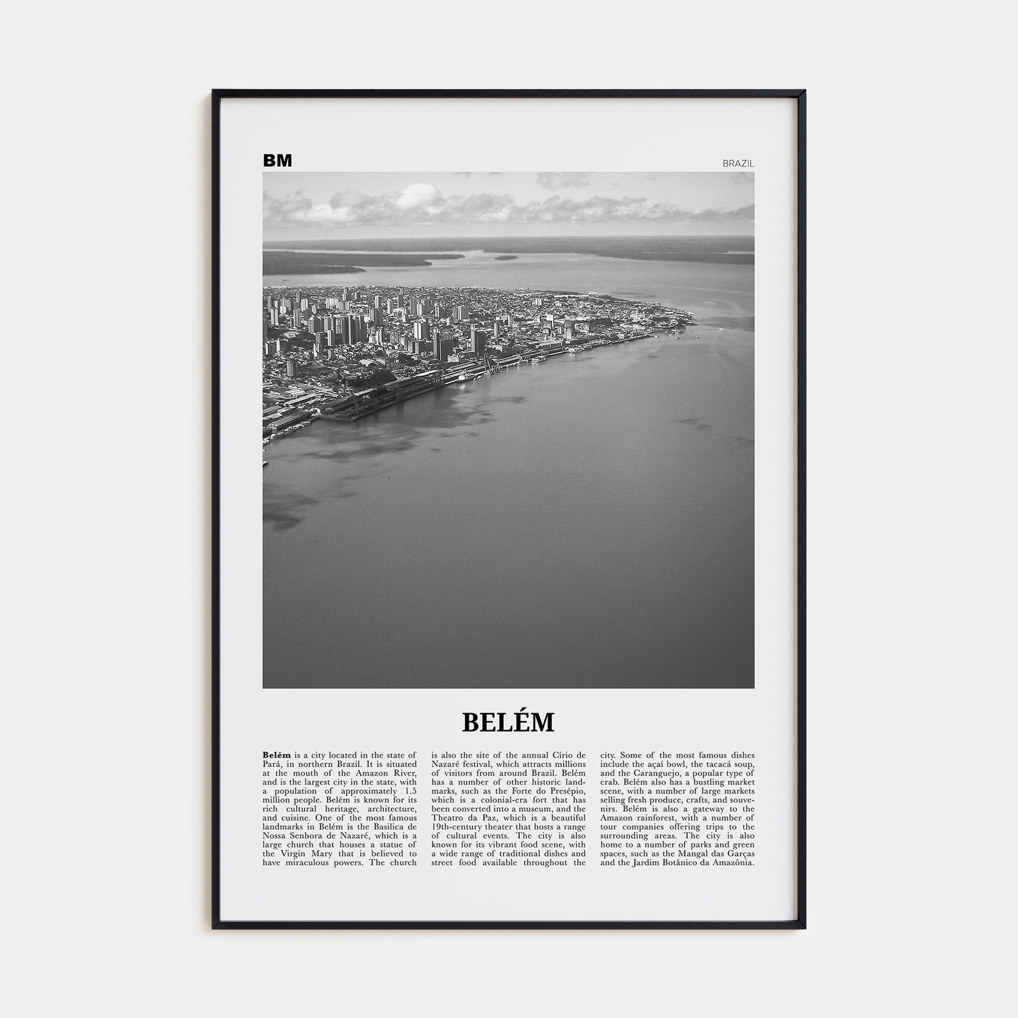 Belém Travel B&W No 1 Poster