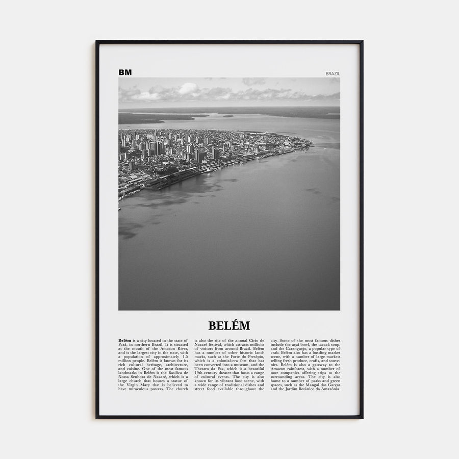 Belém Travel B&W No 1 Poster