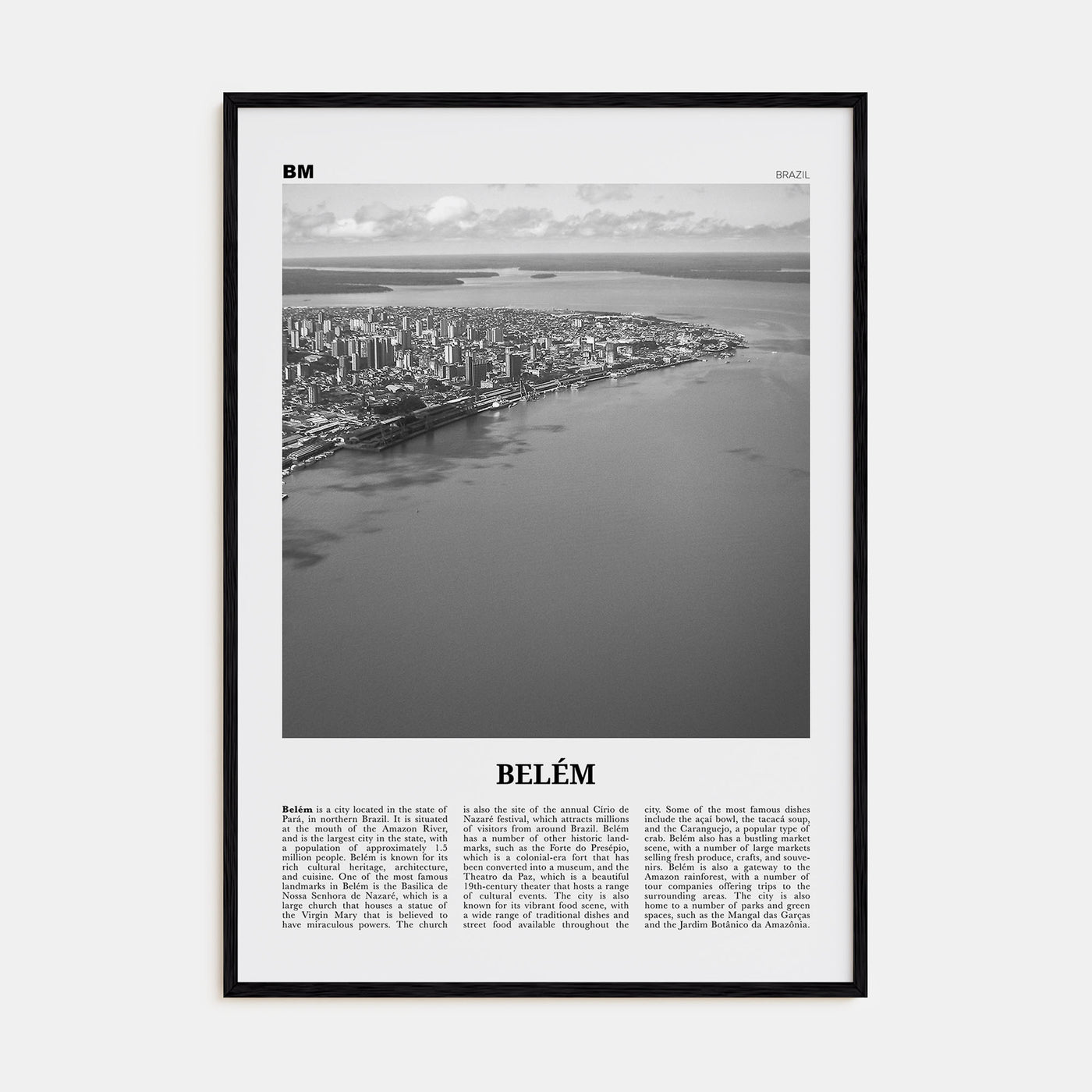 Belém Travel B&W No 1 Poster