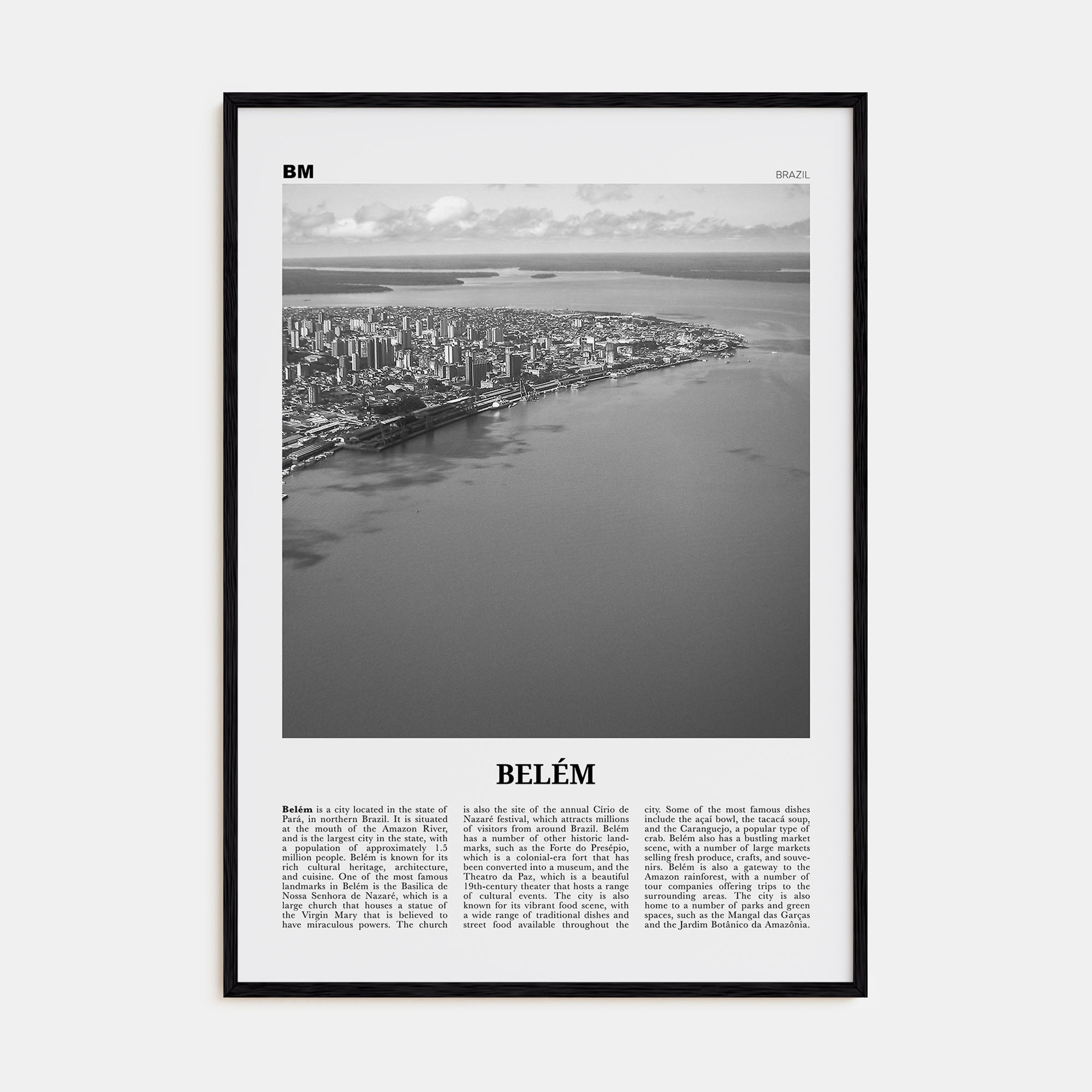 Belém Travel B&W No 1 Poster
