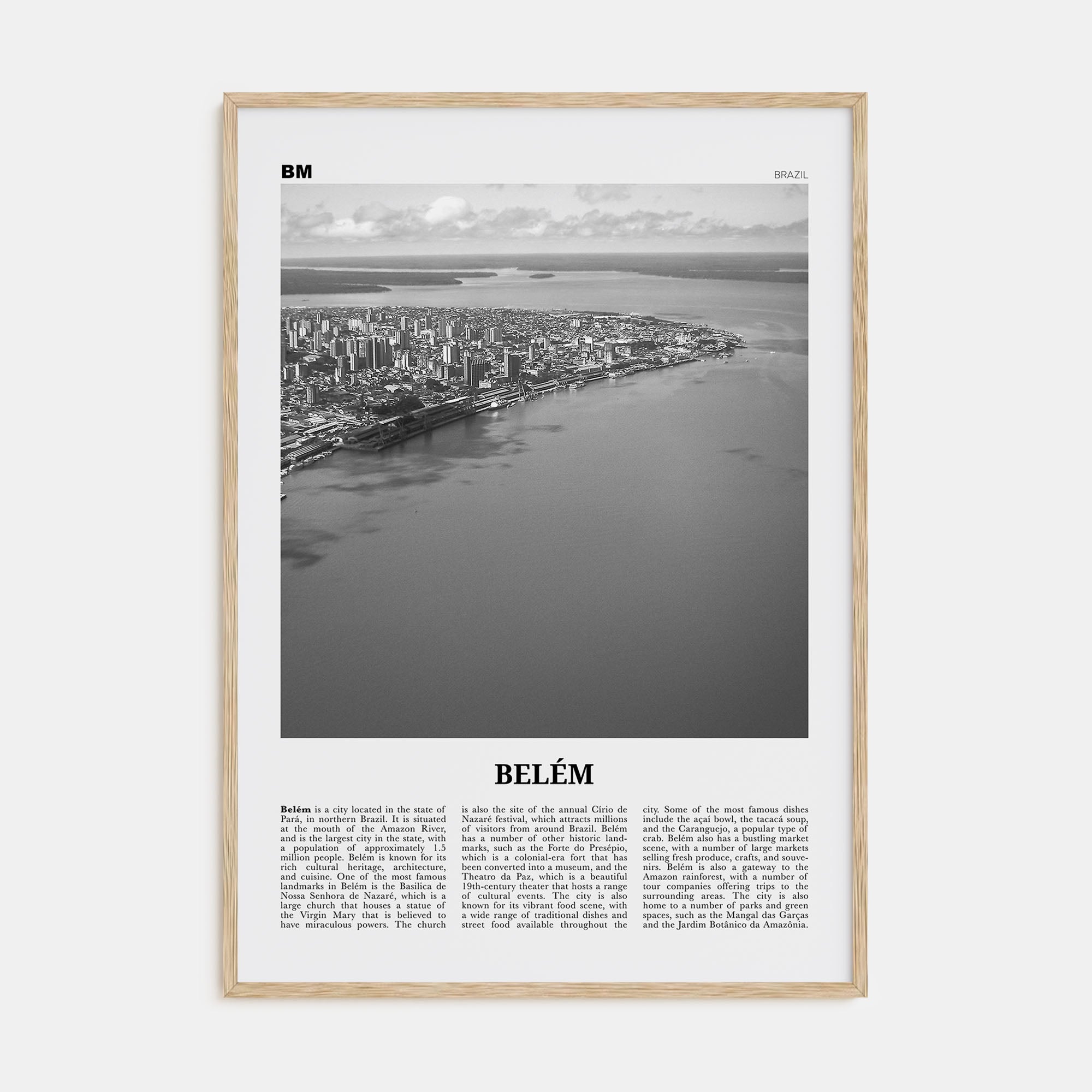 Belém Travel B&W No 1 Poster