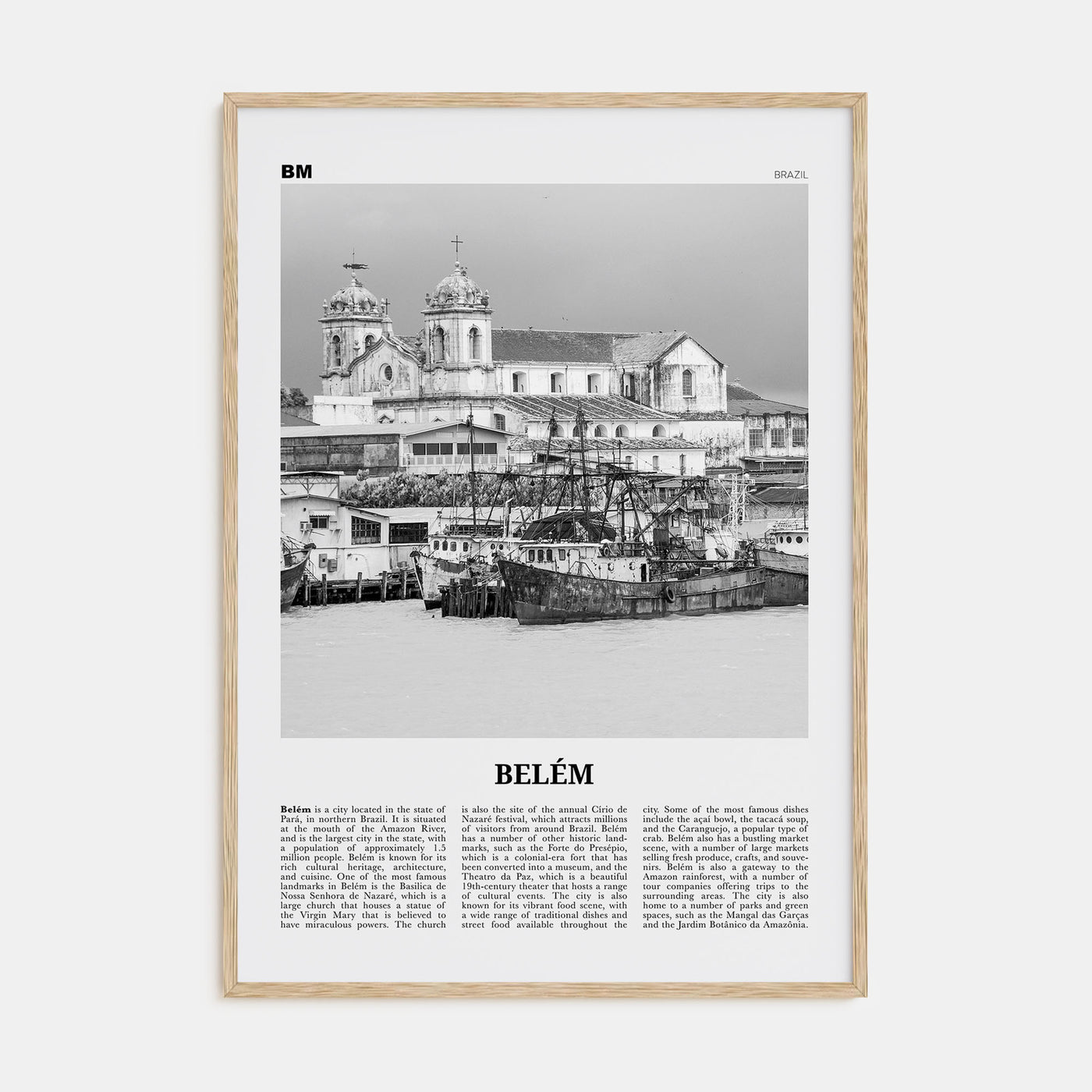 Belém Travel B&W No 2 Poster