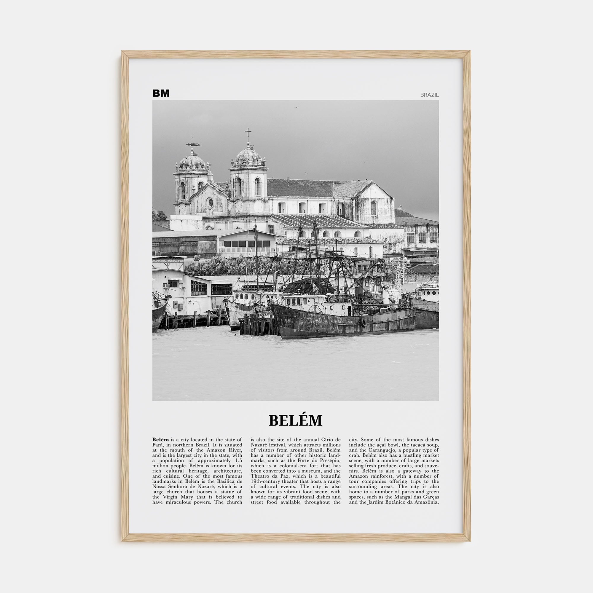 Belém Travel B&W No 2 Poster