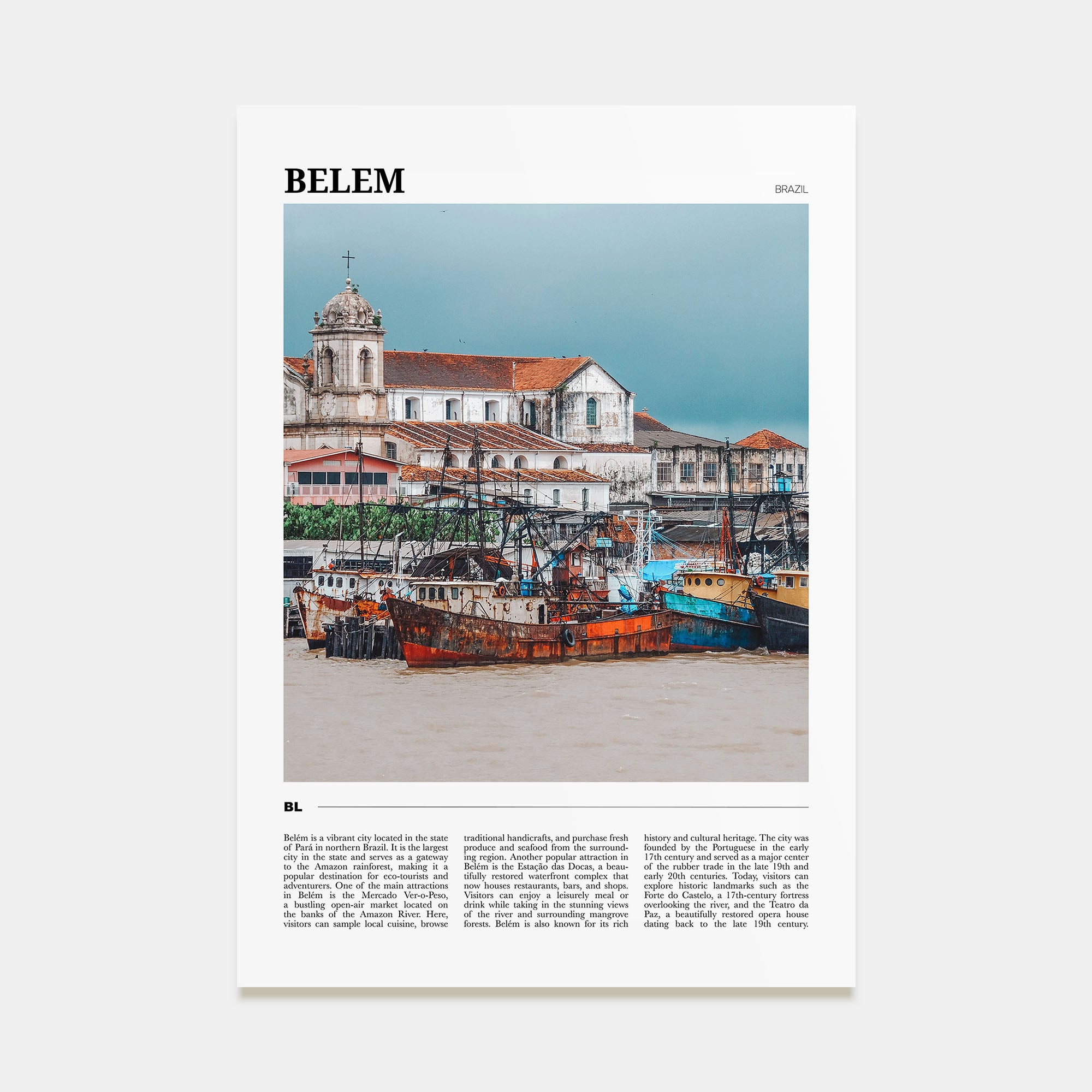 Belém Travel Color Poster
