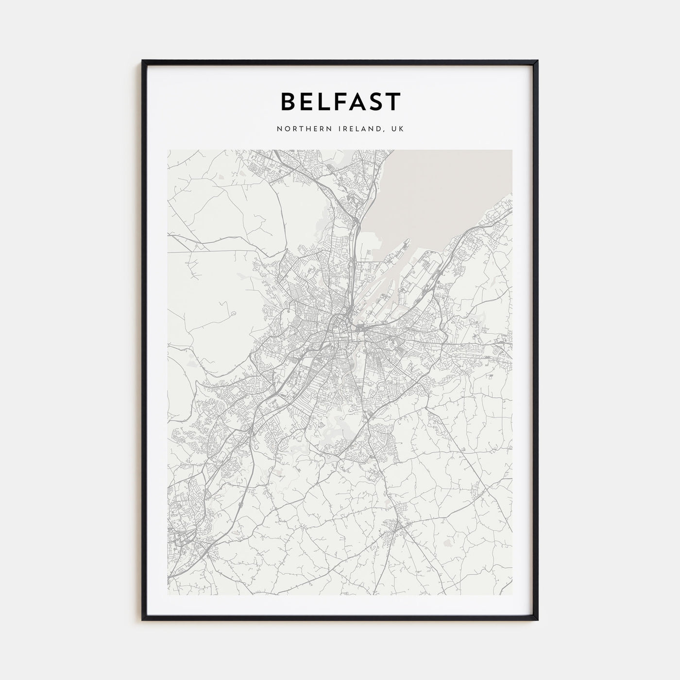 Belfast Map Portrait Poster