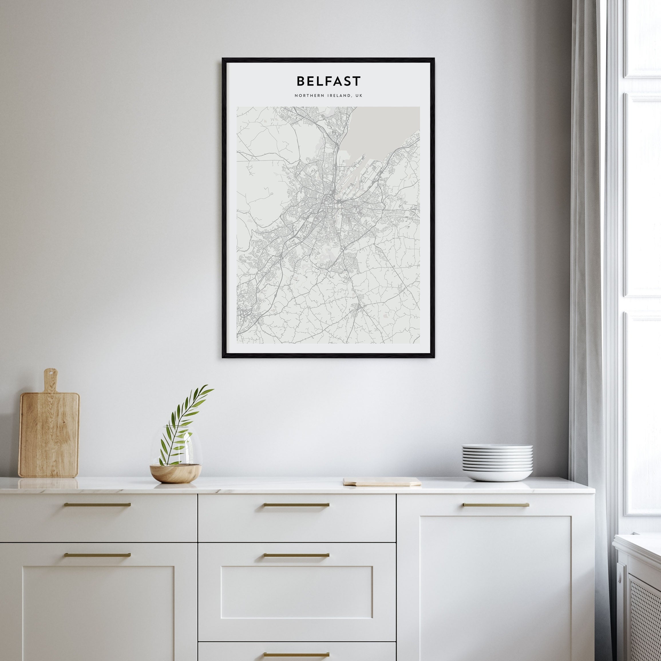 Belfast Map Portrait Poster