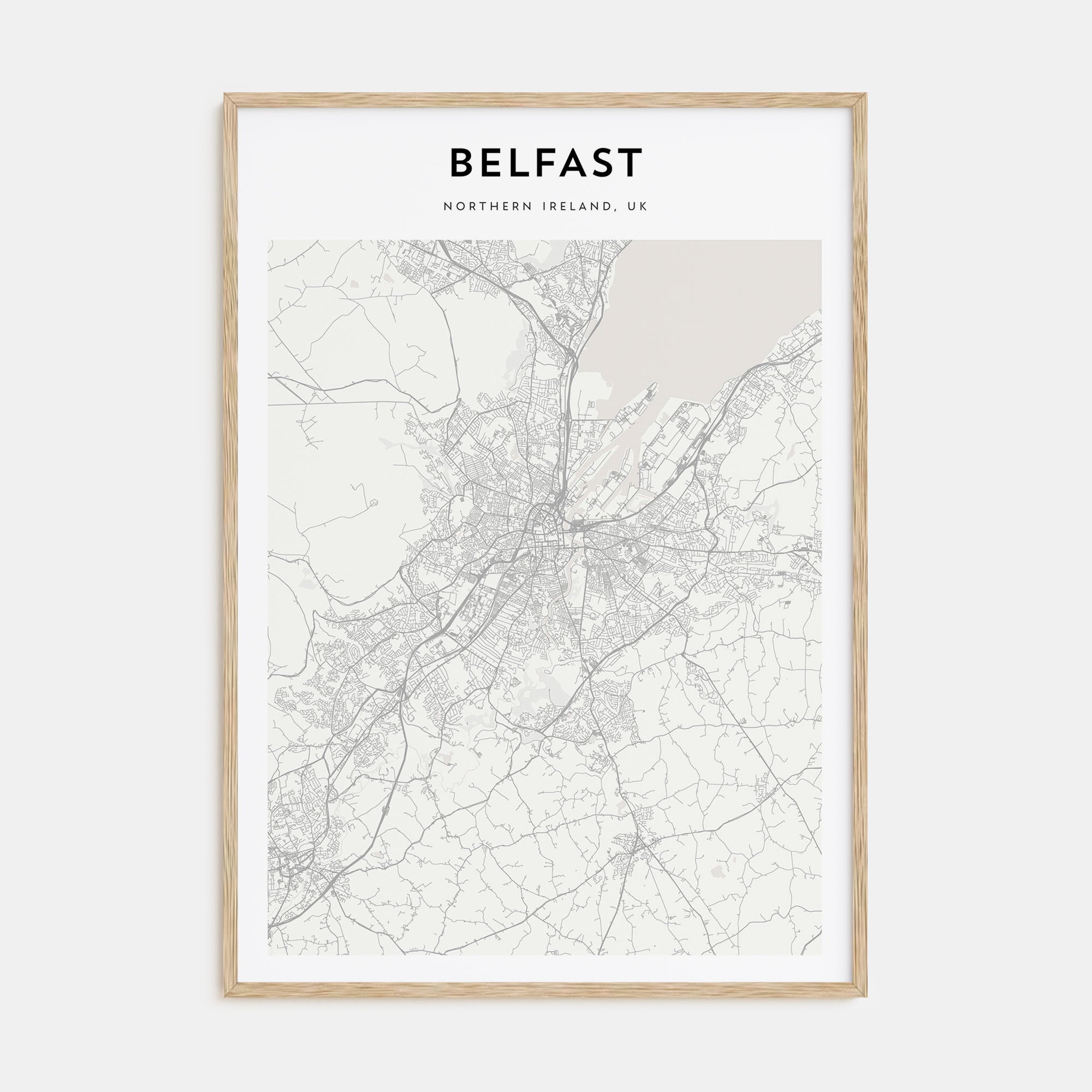 Belfast Map Portrait Poster