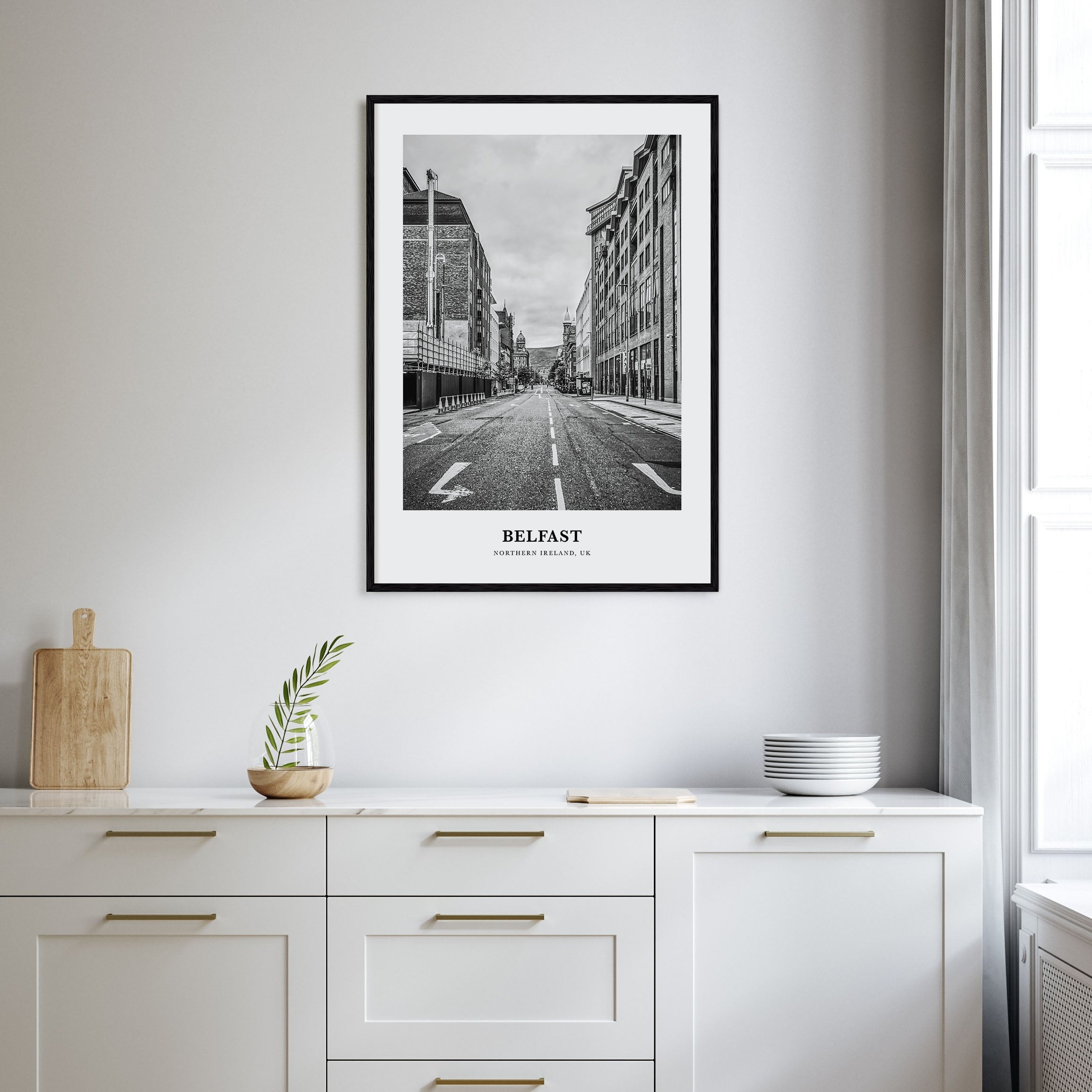 Belfast Portrait B&W Poster