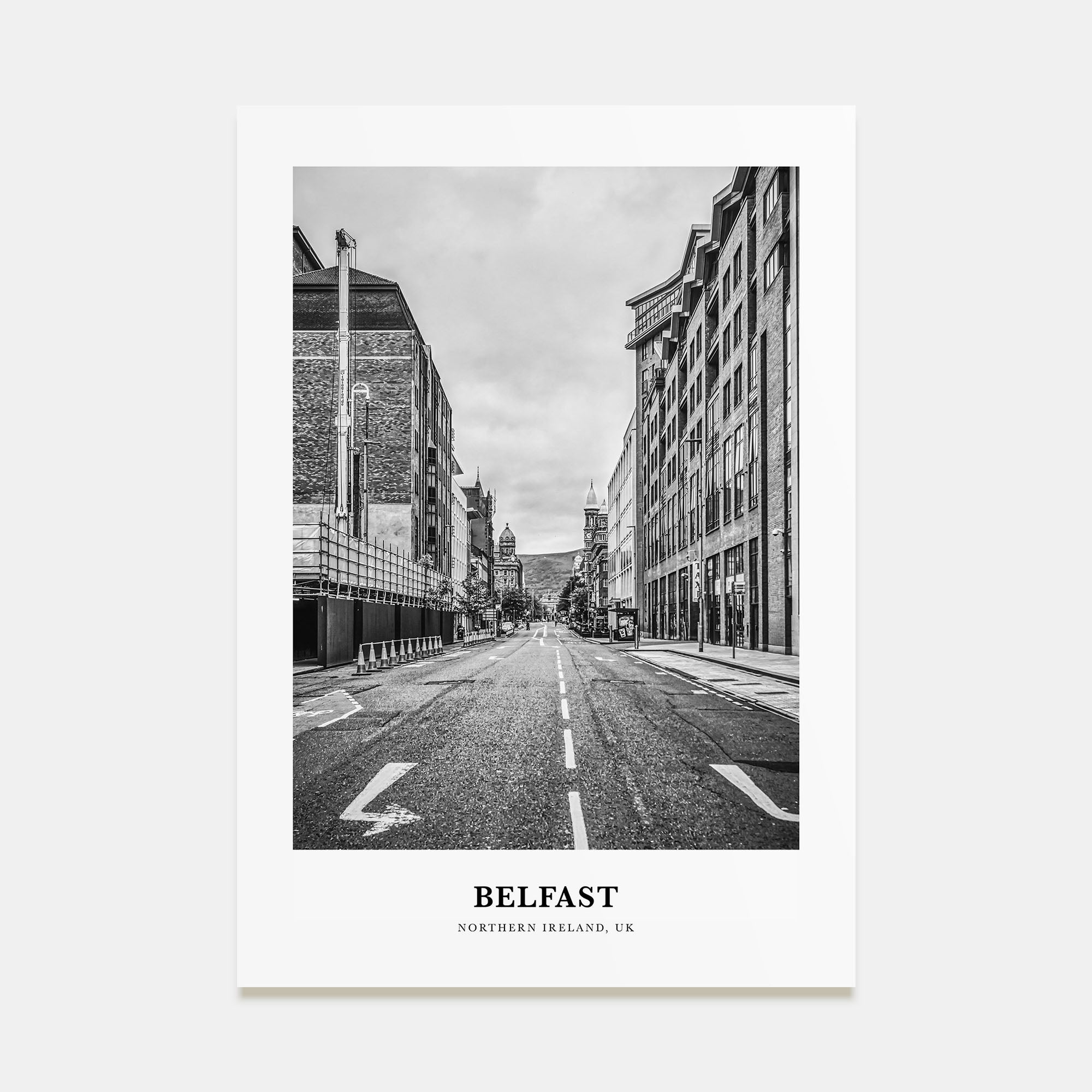Belfast Portrait B&W Poster