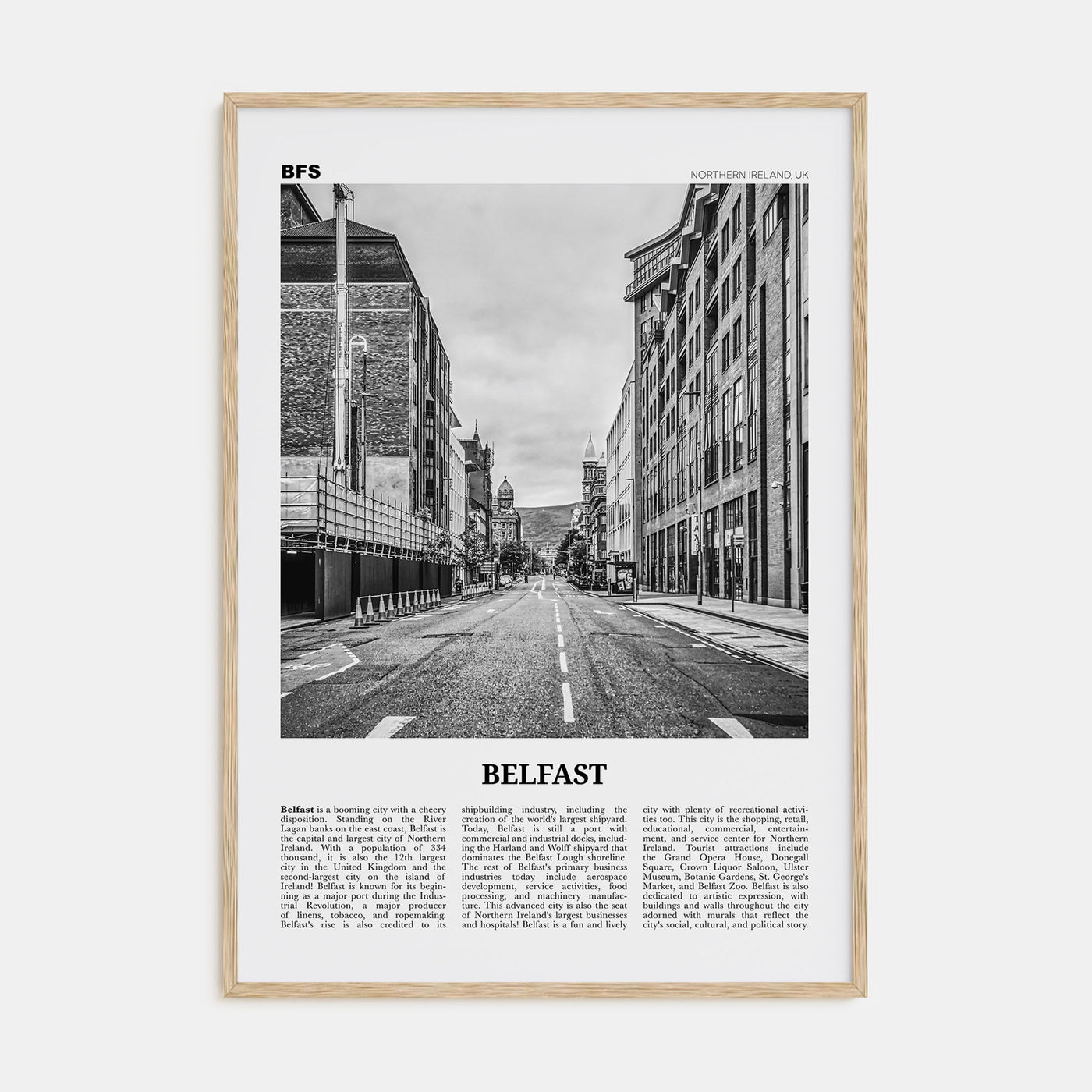 Belfast Travel B&W Poster
