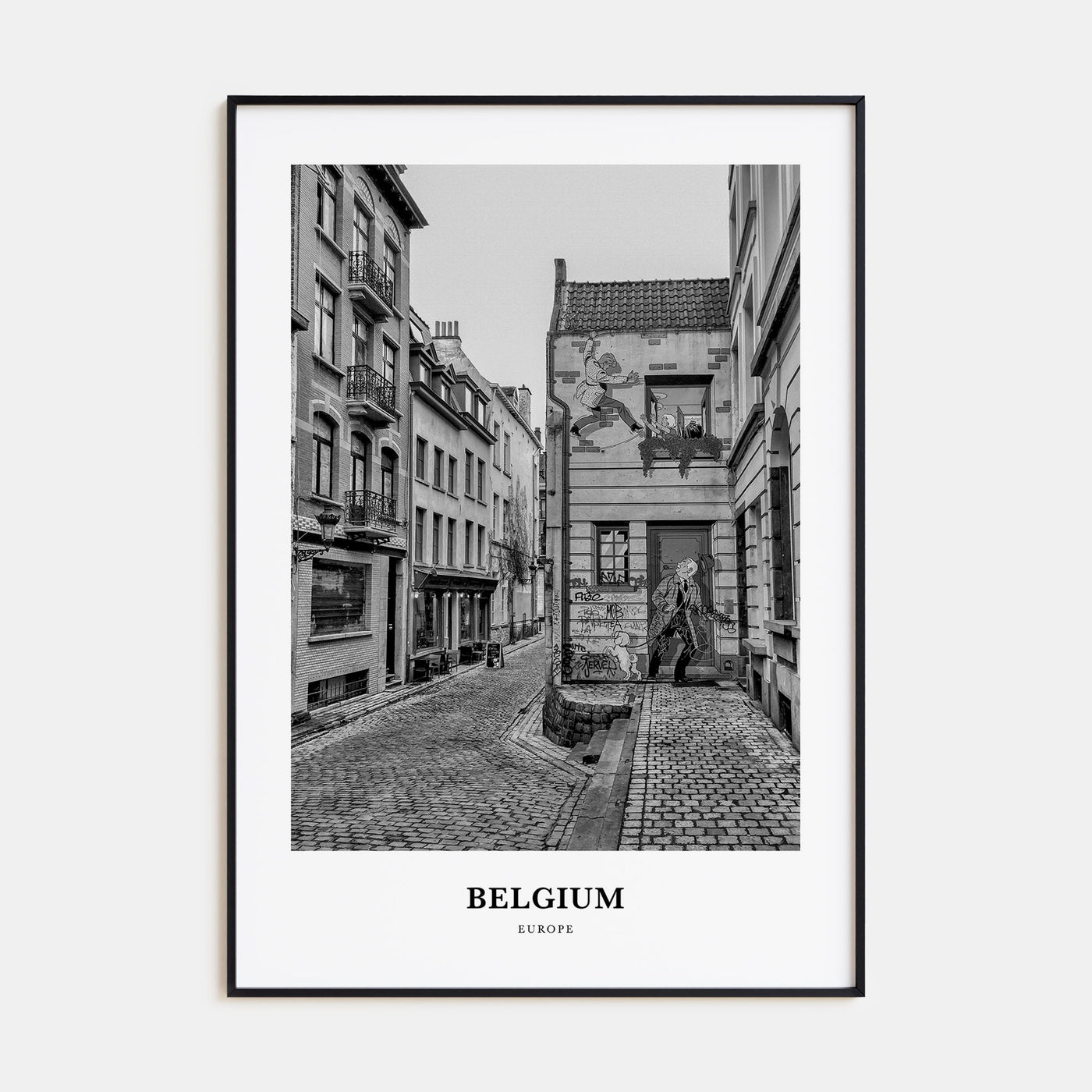 Belgium Portrait B&W No 3 Poster