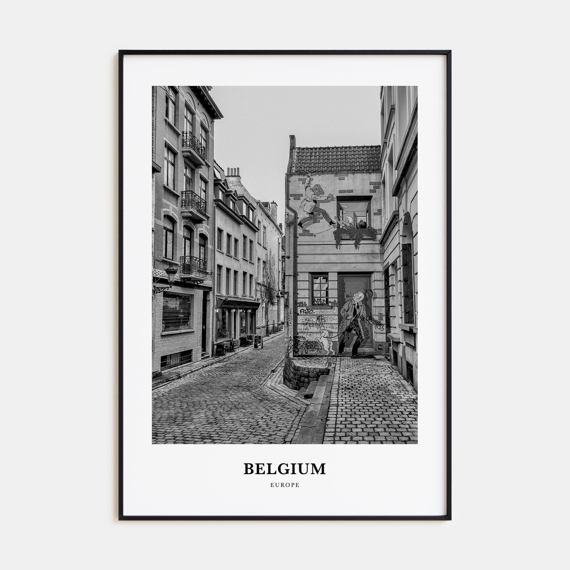 Belgium Portrait B&W No 3 Poster
