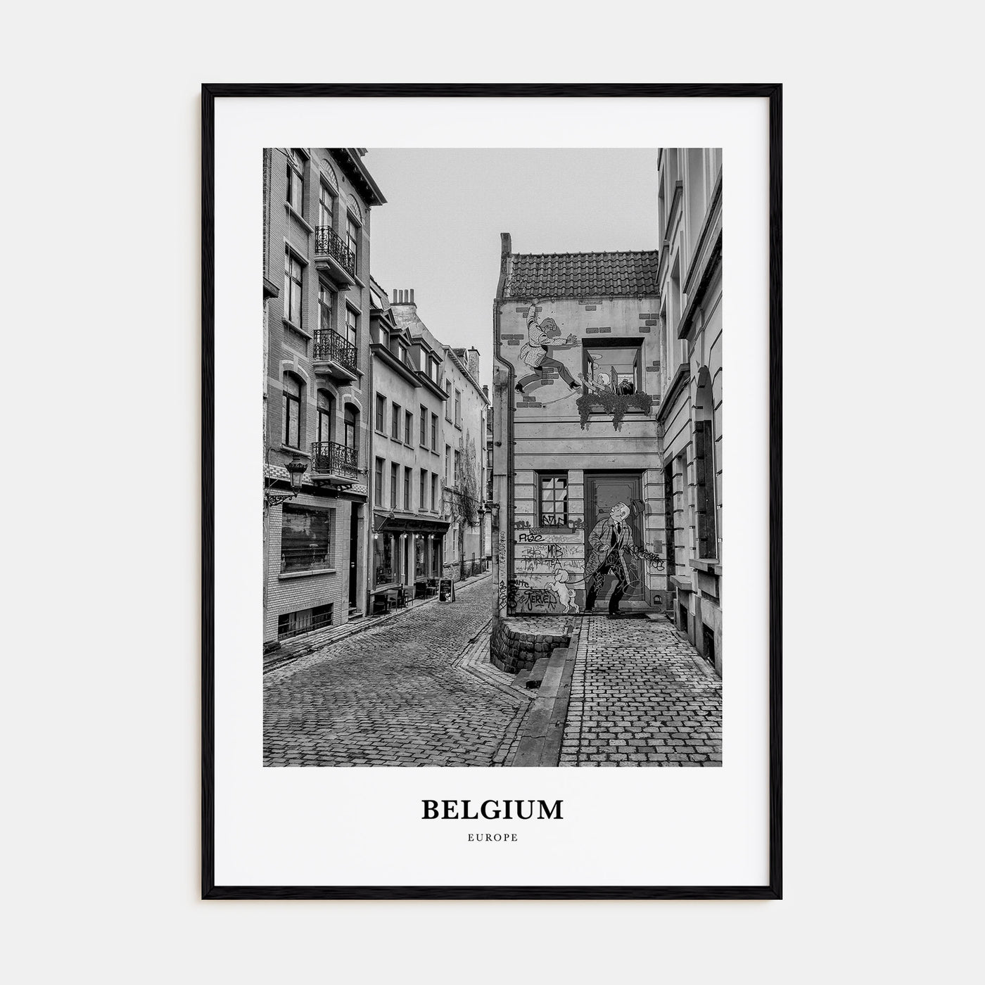 Belgium Portrait B&W No 3 Poster