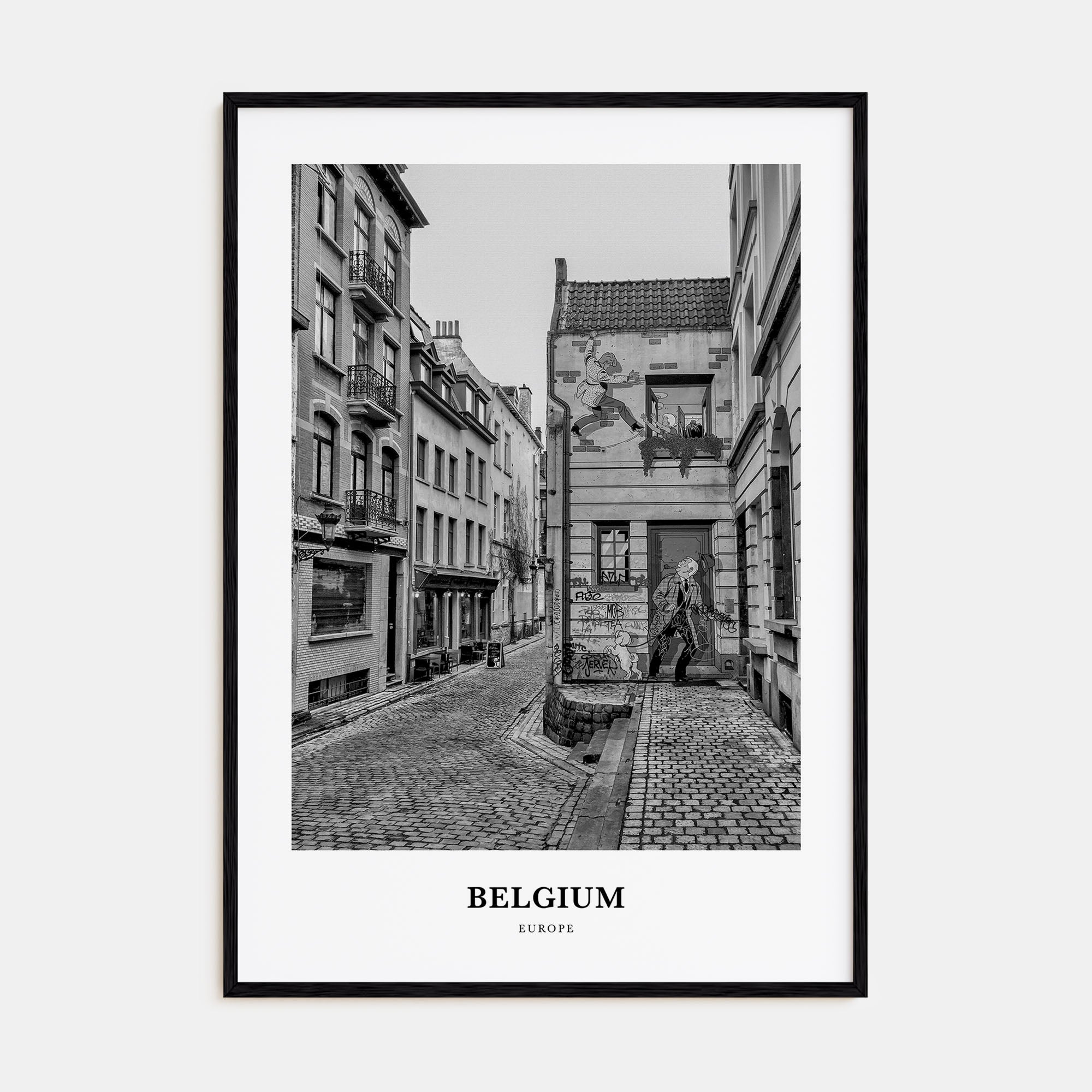 Belgium Portrait B&W No 3 Poster