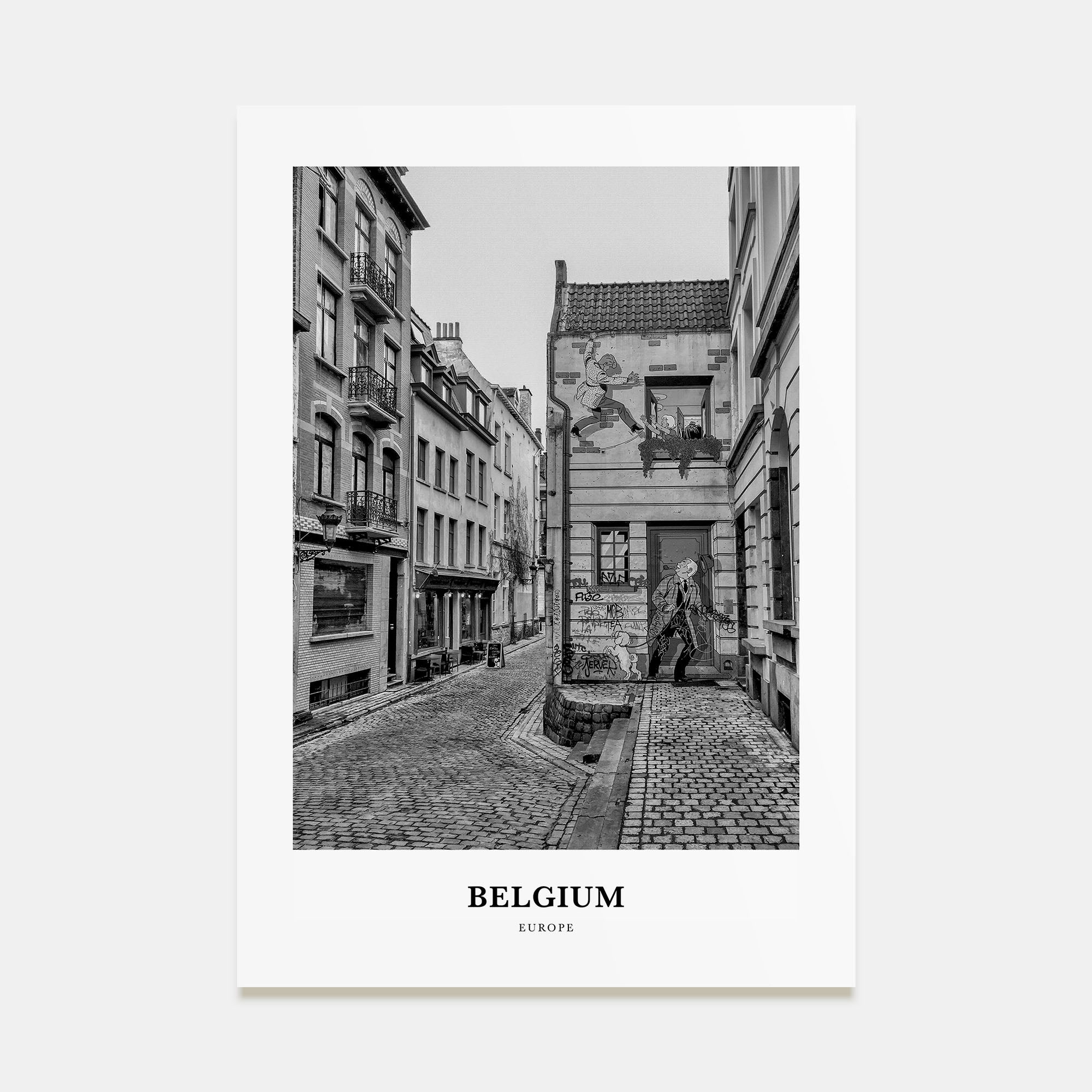 Belgium Portrait B&W No 3 Poster