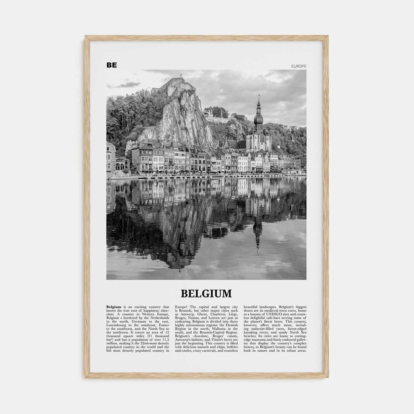 Belgium Travel B&W No 1 Poster