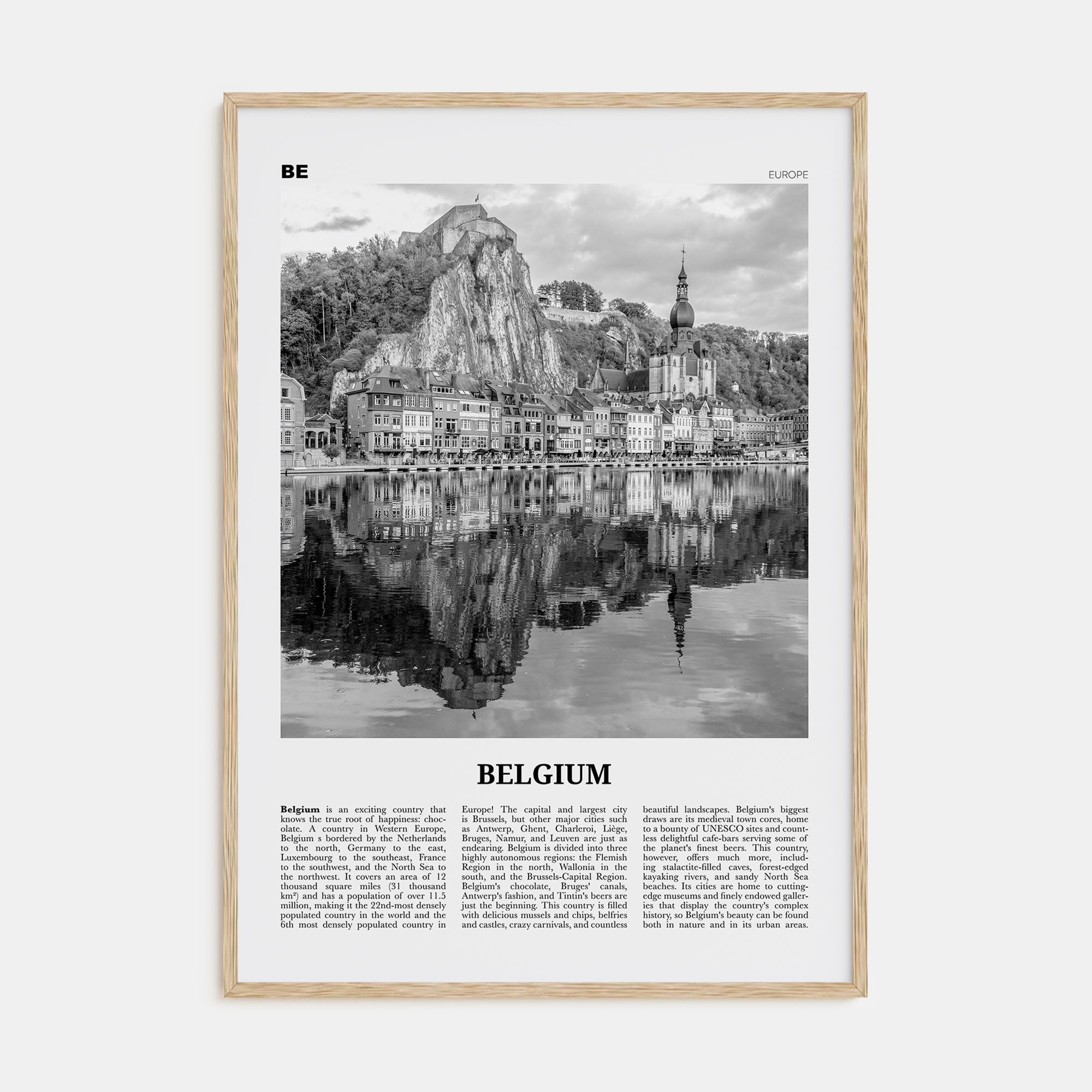 Belgium Travel B&W No 1 Poster