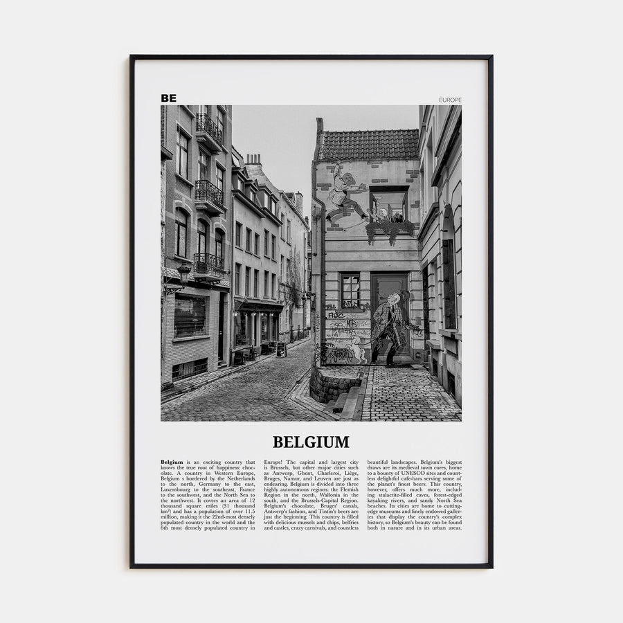 Belgium Travel B&W No 2 Poster