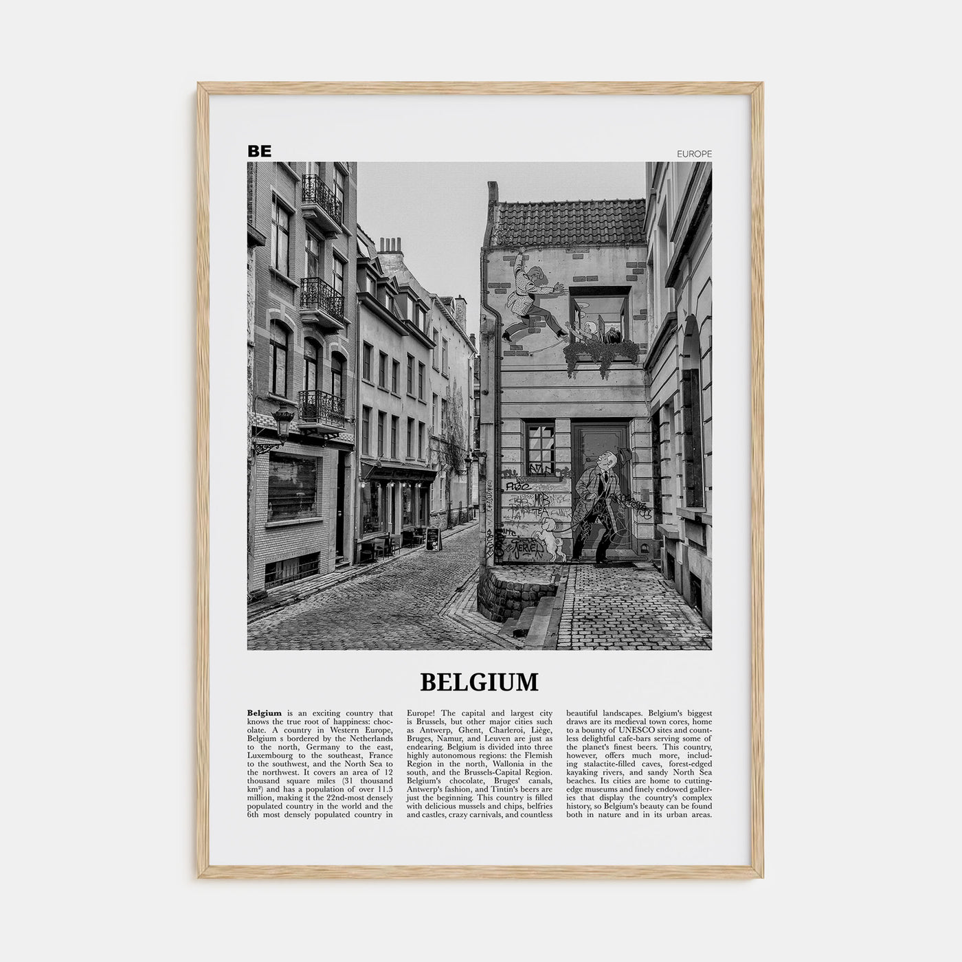 Belgium Travel B&W No 2 Poster