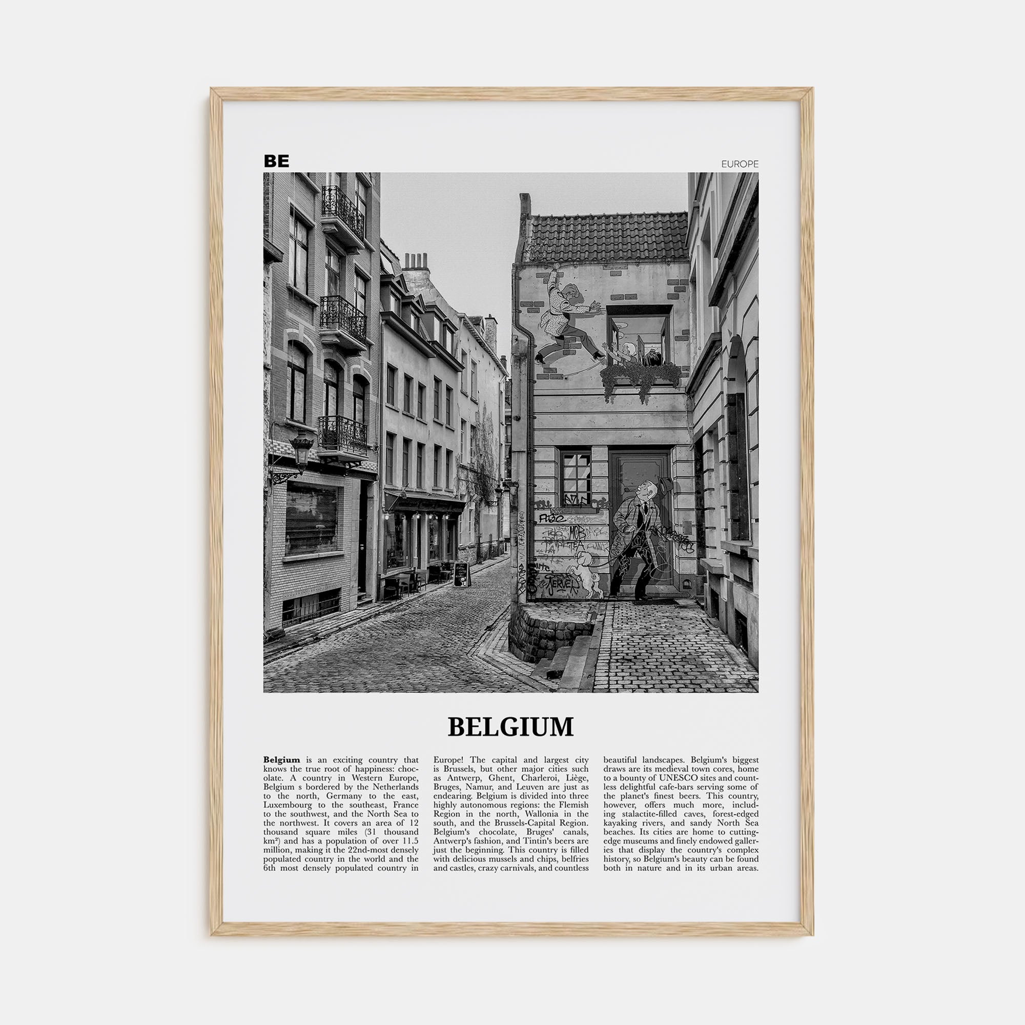 Belgium Travel B&W No 2 Poster