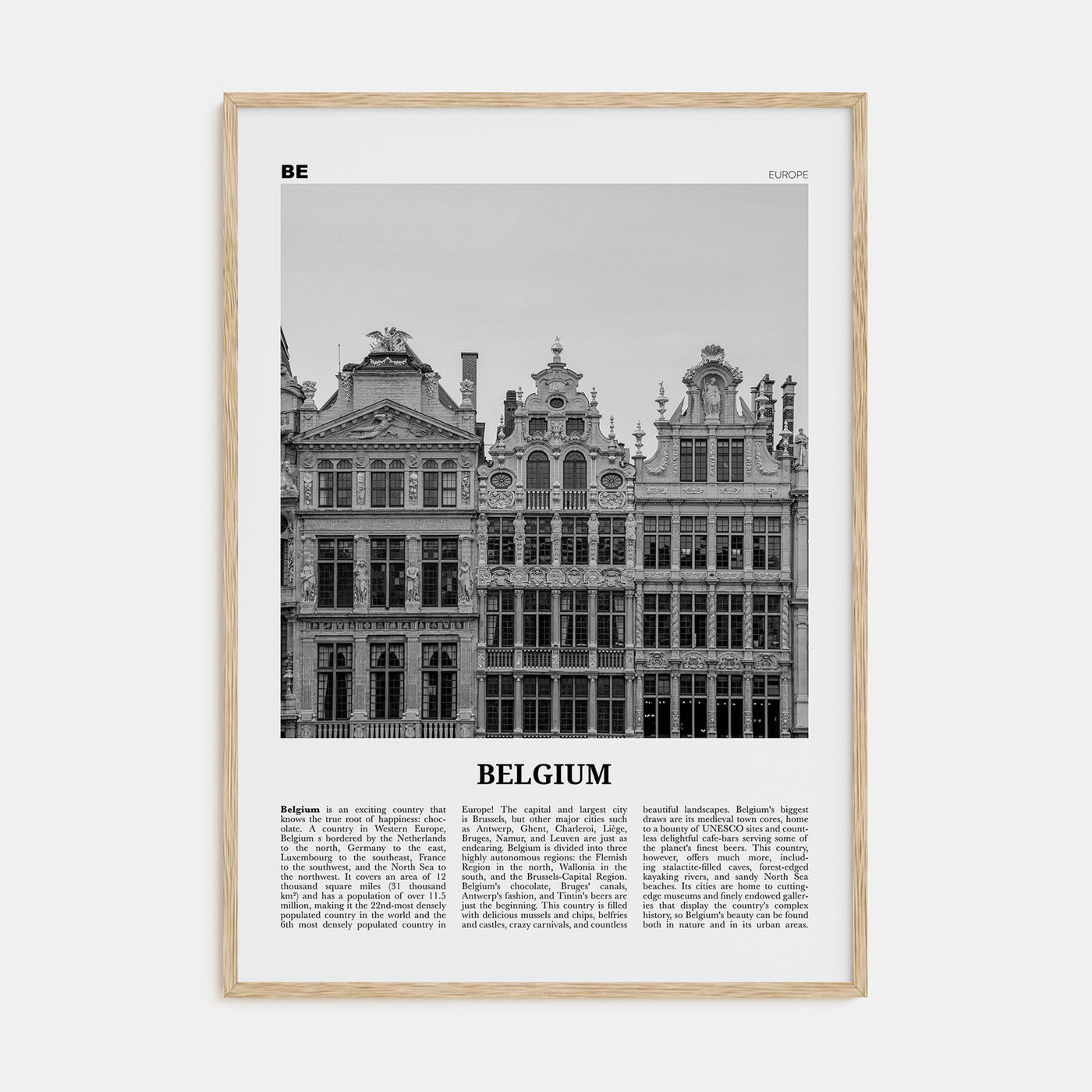Belgium Travel B&W No 3 Poster