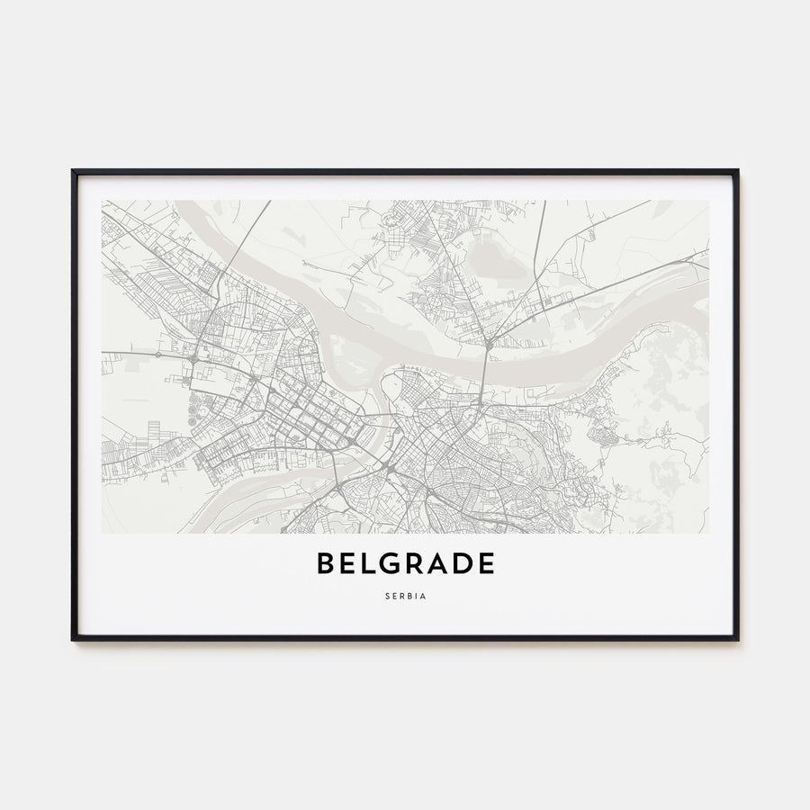 Belgrade Map Landscape Poster
