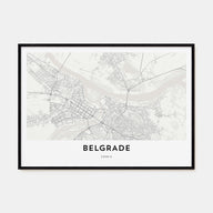 Belgrade Map Landscape Poster